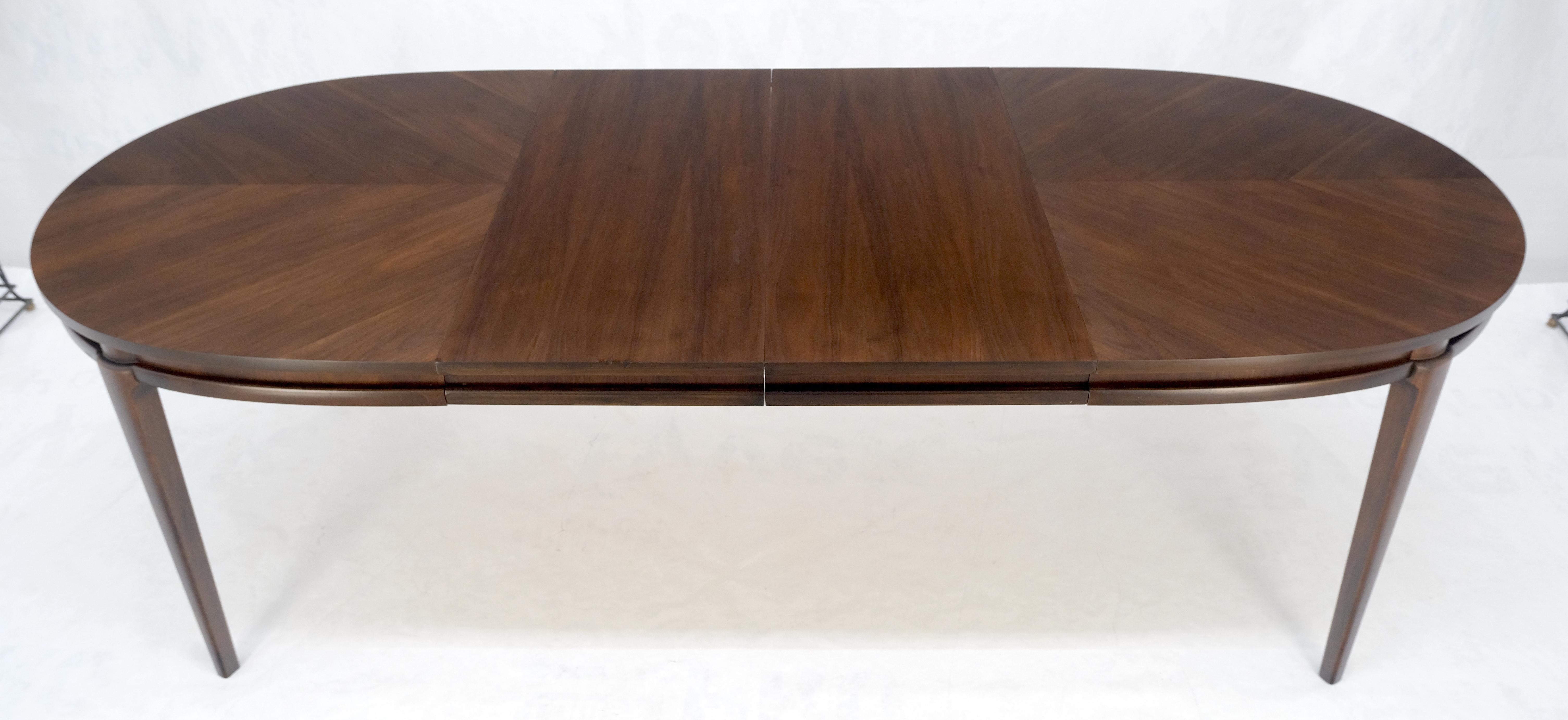 Dark Walnut Oval MCM c1970s Dining Table w/ Two Extension Boards Leaves MINT For Sale 4
