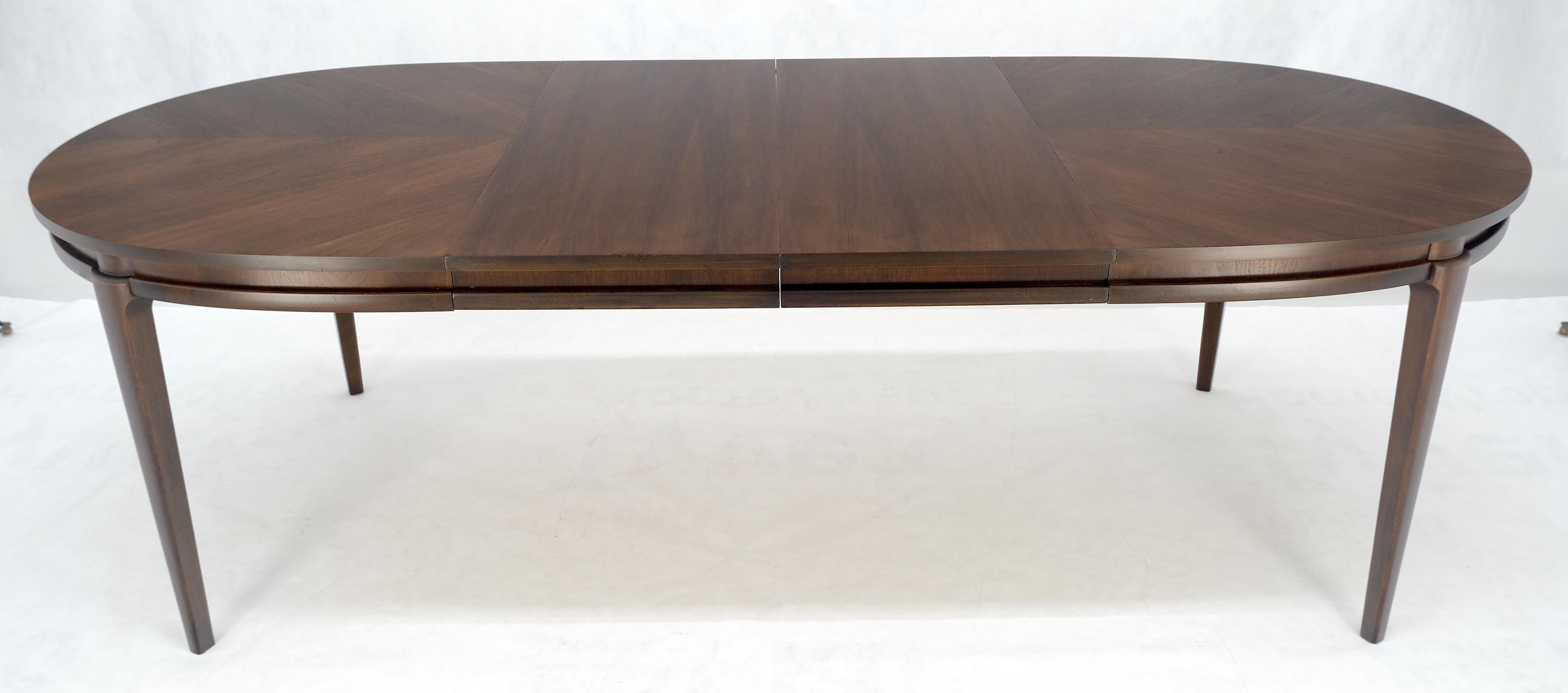 Dark Walnut Oval MCM c1970s Dining Table w/ Two Extension Boards Leaves MINT For Sale 5