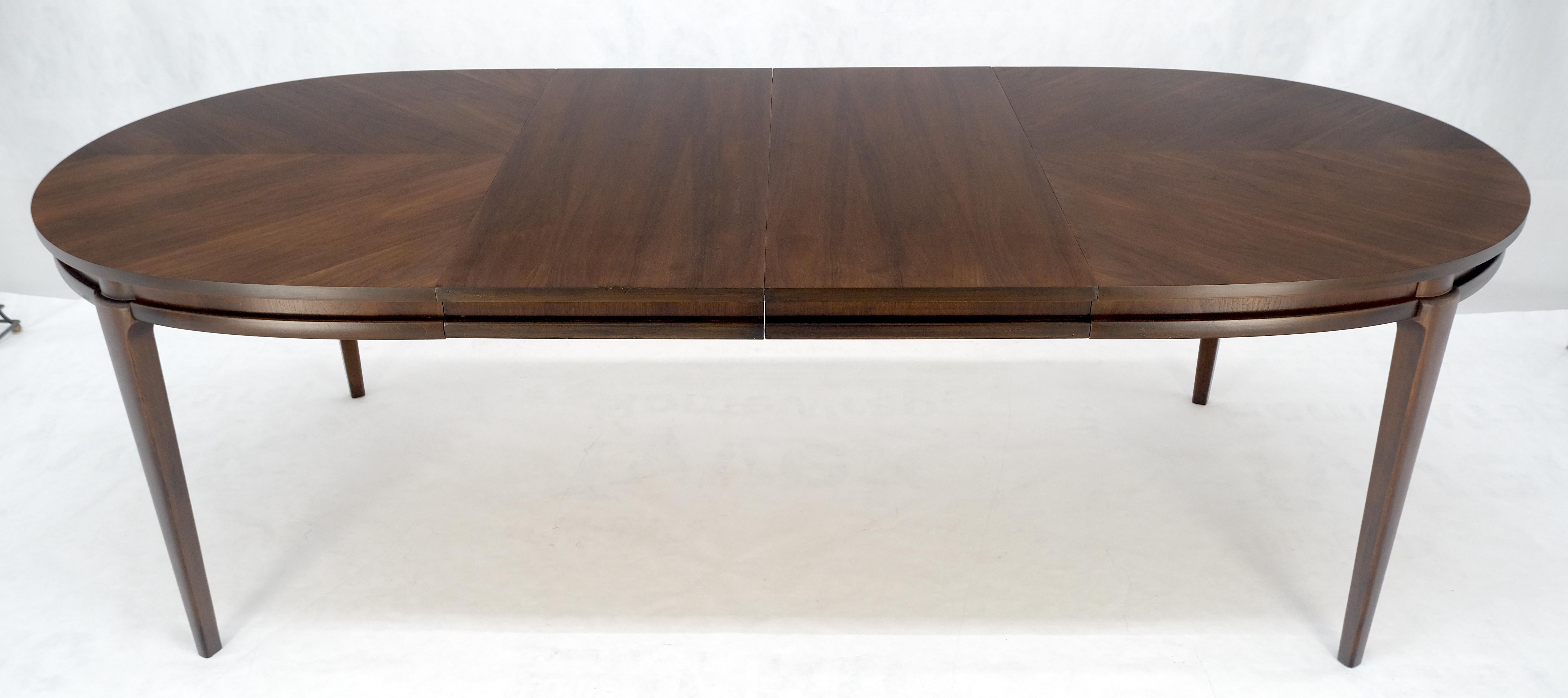 Dark Walnut Oval MCM c1970s Dining Table w/ Two Extension Boards Leaves MINT For Sale 6