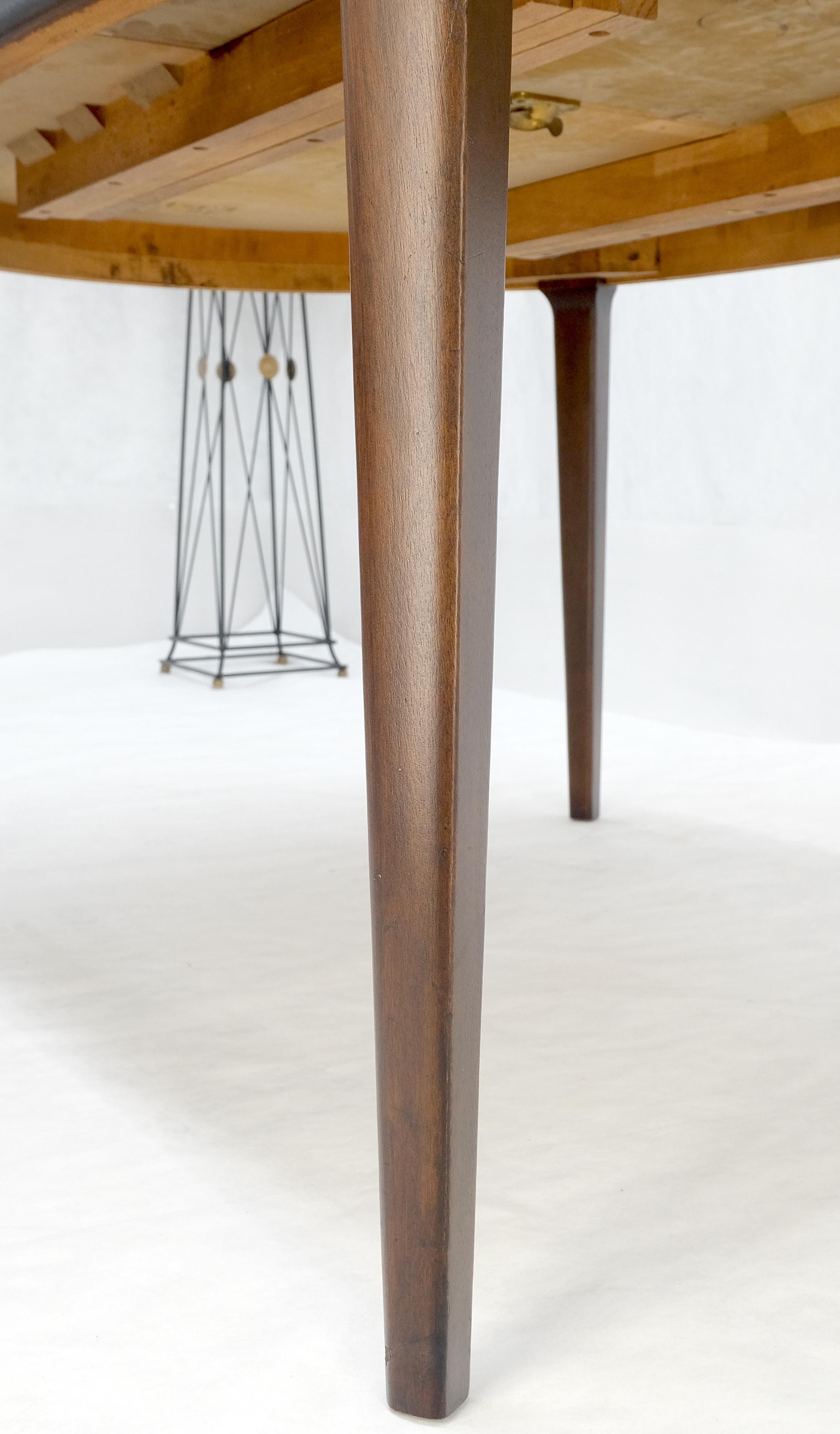 Dark Walnut Oval MCM c1970s Dining Table w/ Two Extension Boards Leaves MINT For Sale 9