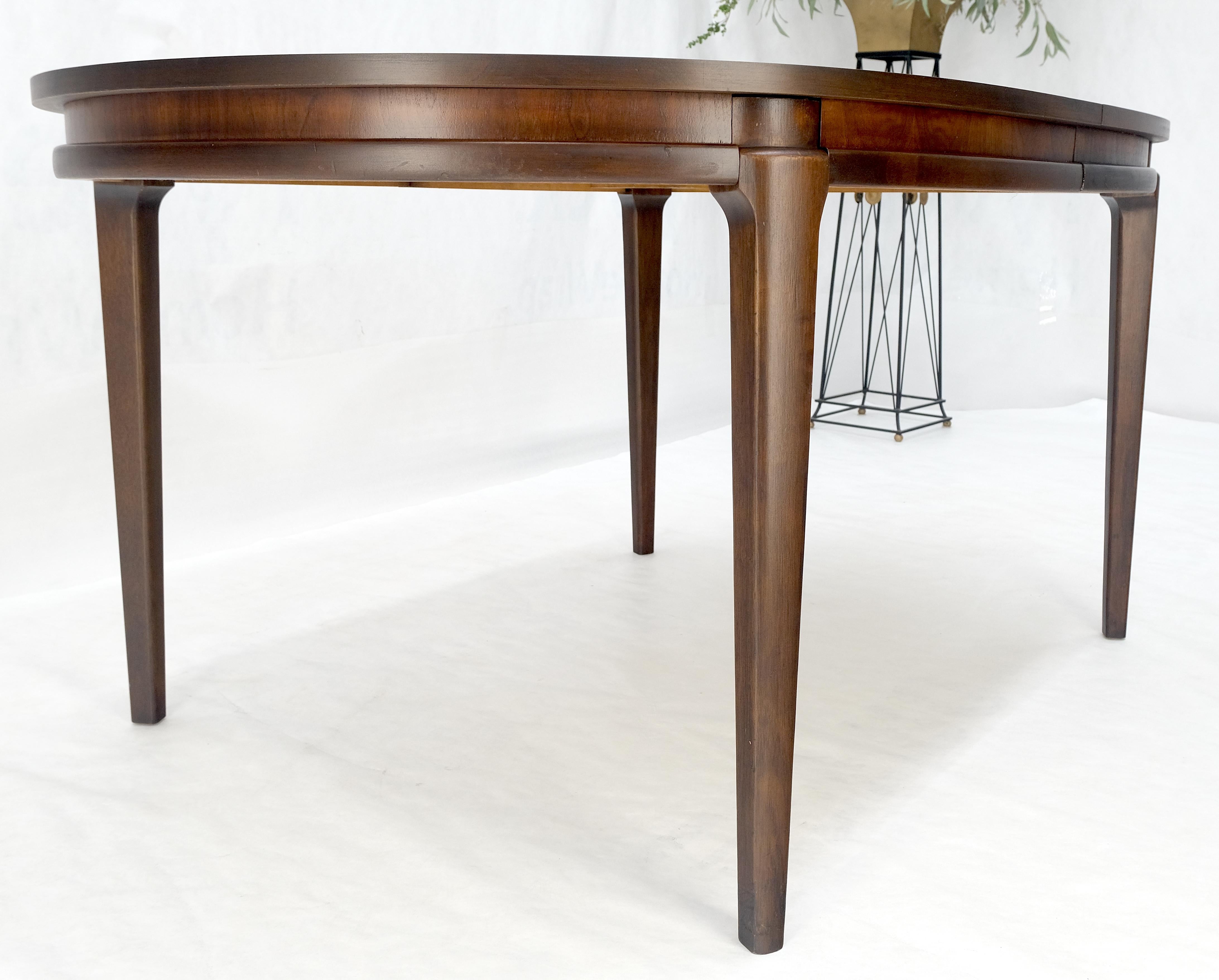 Dark Walnut Oval MCM c1970s Dining Table w/ Two Extension Boards Leaves MINT For Sale 11