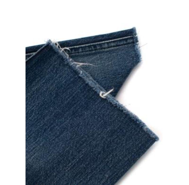 Dior Dark-Wash Denim Raw Hem Straight Leg Jeans - US 4 In Good Condition For Sale In London, GB