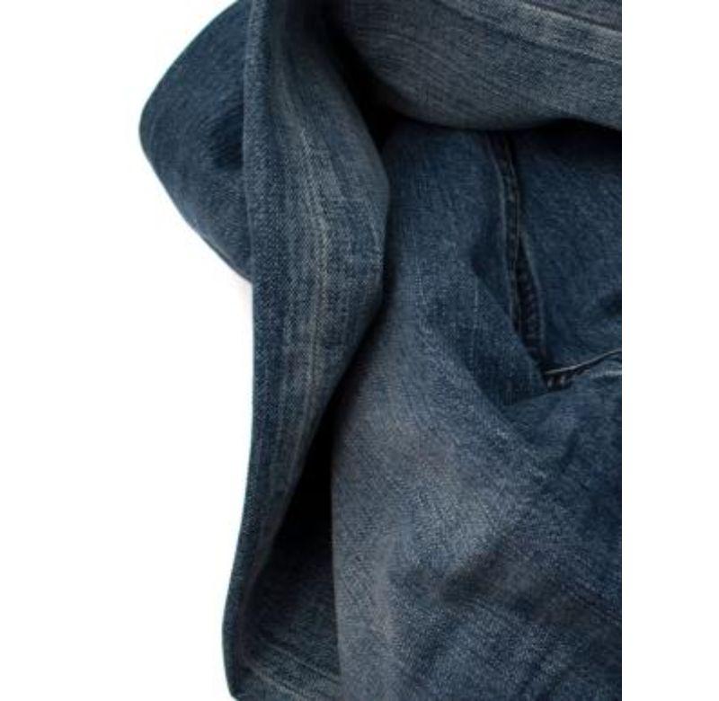 Women's or Men's Dior Dark-Wash Denim Raw Hem Straight Leg Jeans - US 4 For Sale