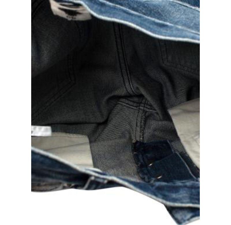Dior Dark-Wash Denim Raw Hem Straight Leg Jeans - US 4 For Sale 1