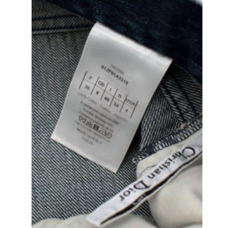 Dior Dark-Wash Denim Raw Hem Straight Leg Jeans - US 4 For Sale 2