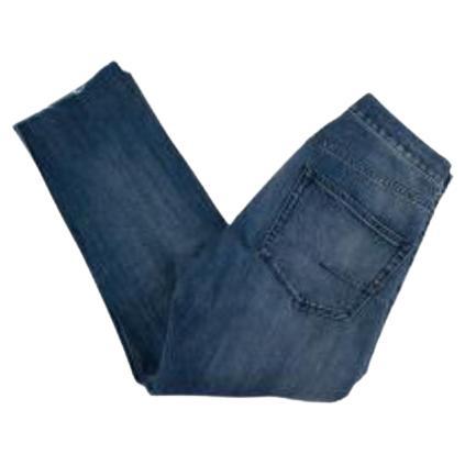 Dior Dark-Wash Denim Raw Hem Straight Leg Jeans - US 4 For Sale