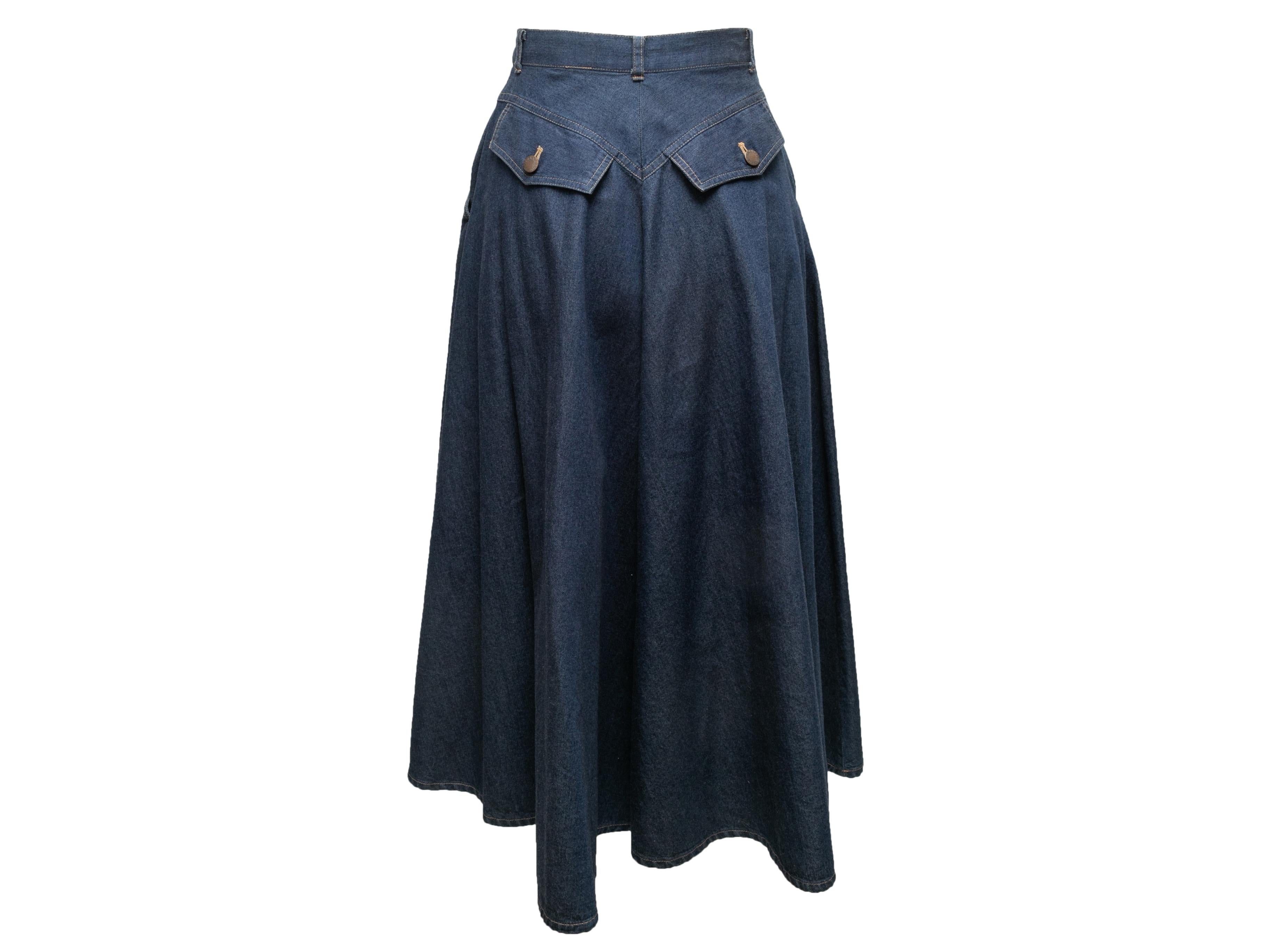 Black Dark Wash Norma Kamali Denim Swing Skirt Size US S