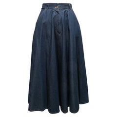Dark Wash Norma Kamali Denim Swing Skirt Size US S