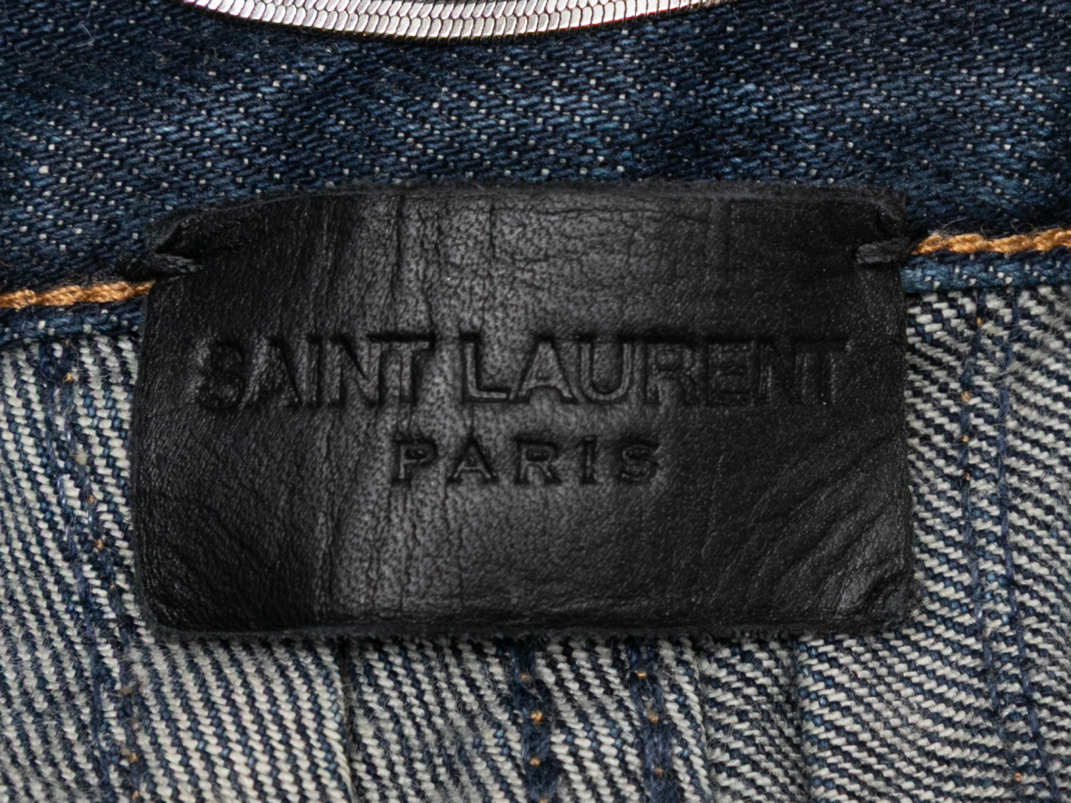 Black Dark Wash Saint Laurent Straight-Leg Jeans Size US 26 For Sale