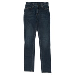 Dunkel gewaschene Saint Laurent Jeans mit geradem Bein Größe US 26