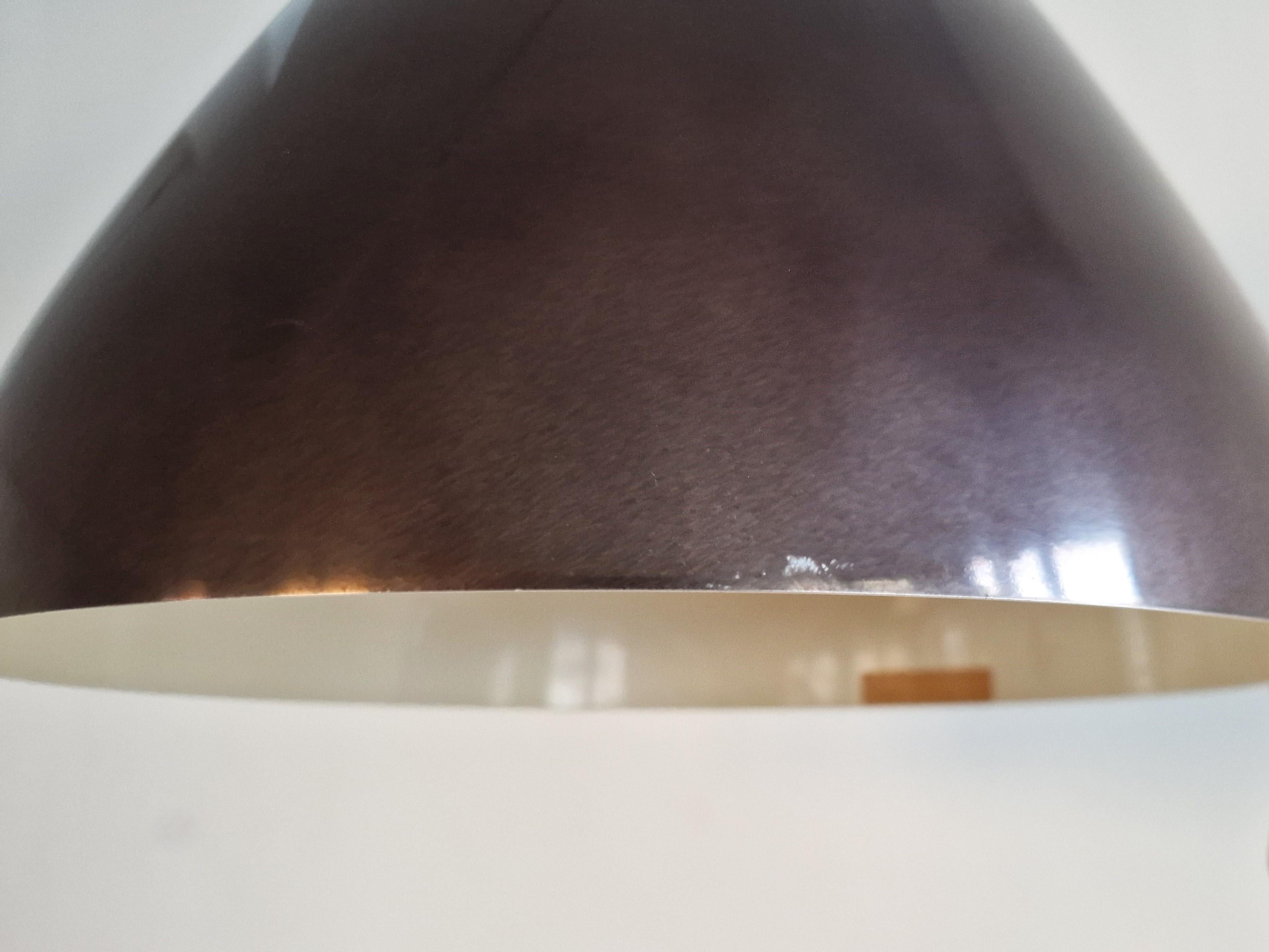 Finnish Dark wine red conical pendant lamp by Lisa Johansson-Pape for Orno, Finland 1960