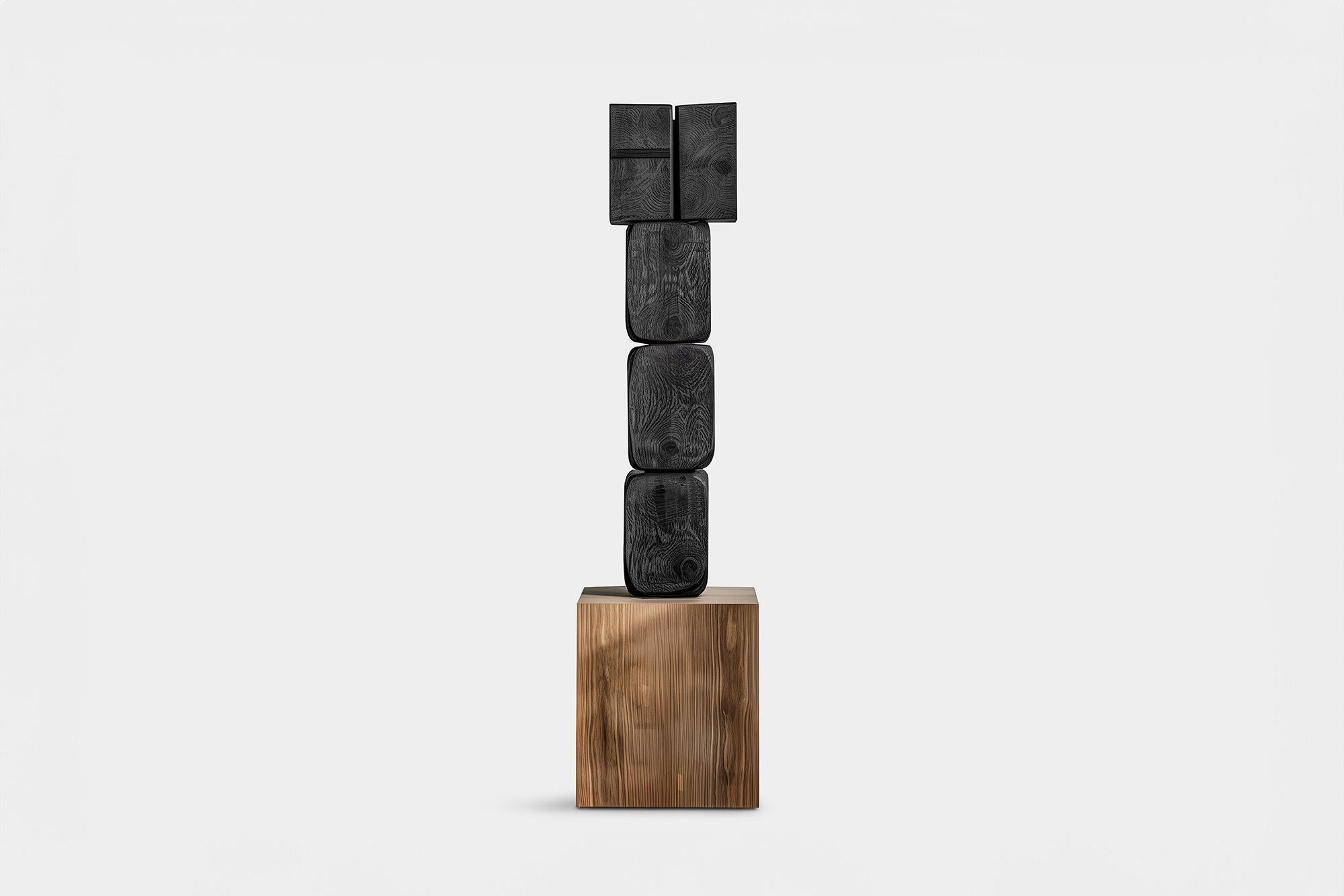 Dark Wood Abstract Sculpture Contemporary Unseen Force No36 by NONO

——

This monolithic sculpture, designed by the talented Artist Joel Escalona, is a towering example of beauty in craftsmanship. Hand and digital machine made; the standing