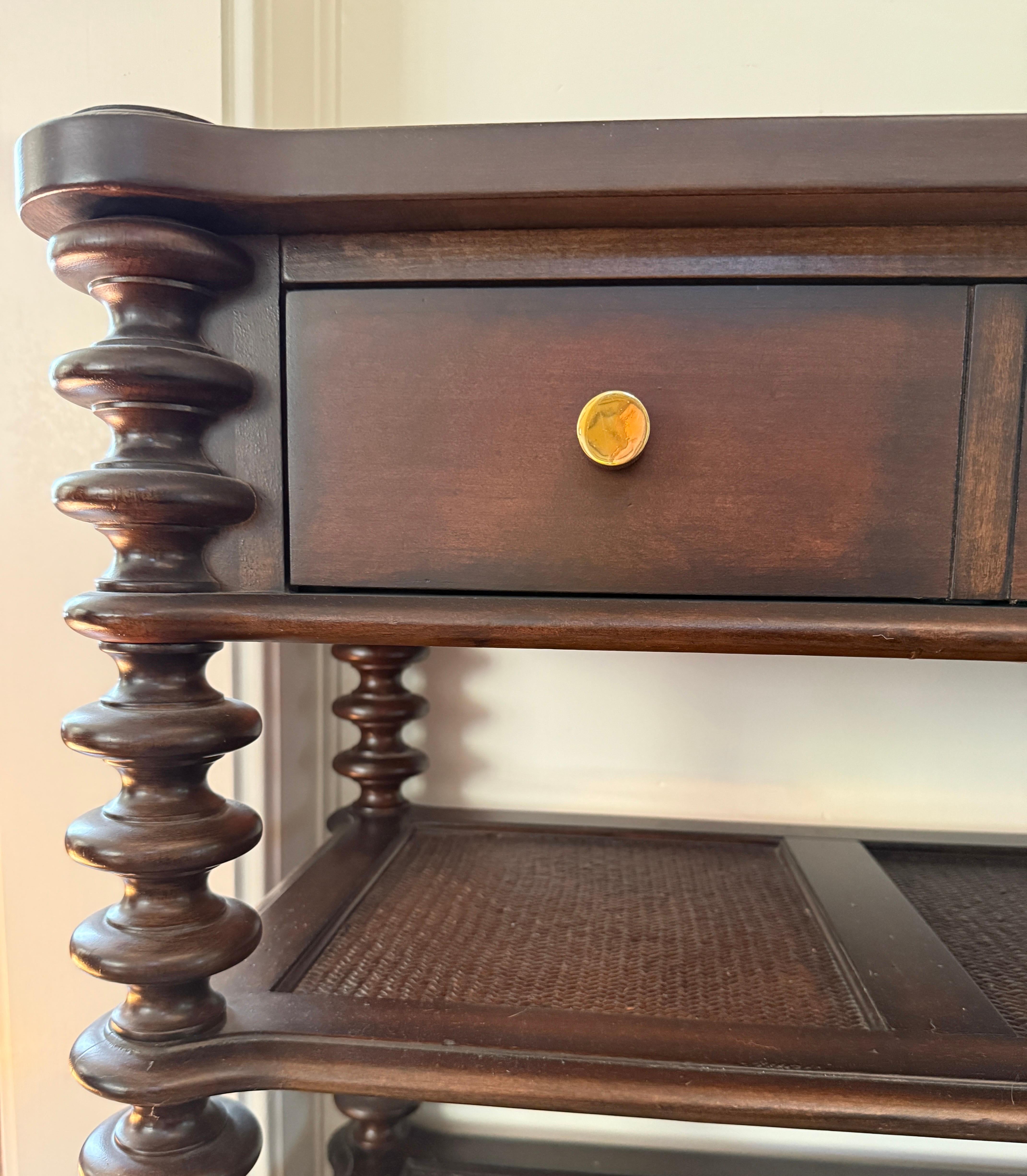 Georgian Dark Wood Console and Secretary Desk With Spindle Legs For Sale