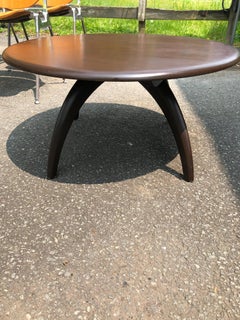 Dark Wood Heywood Wakefield Swivel Round Coffee Table