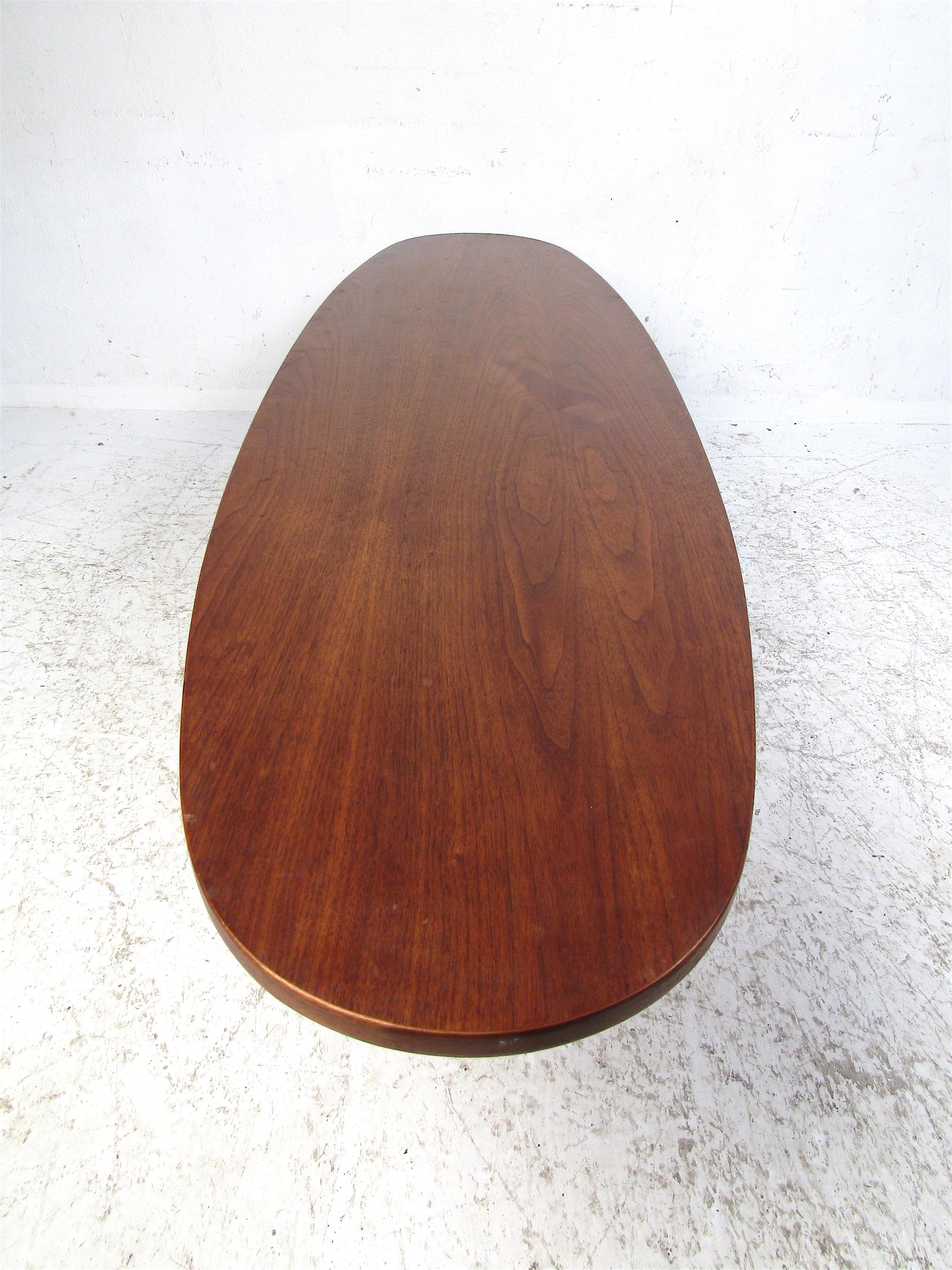 Dark Wood Oval Coffee Table 1