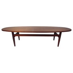 Dark Wood Oval Coffee Table
