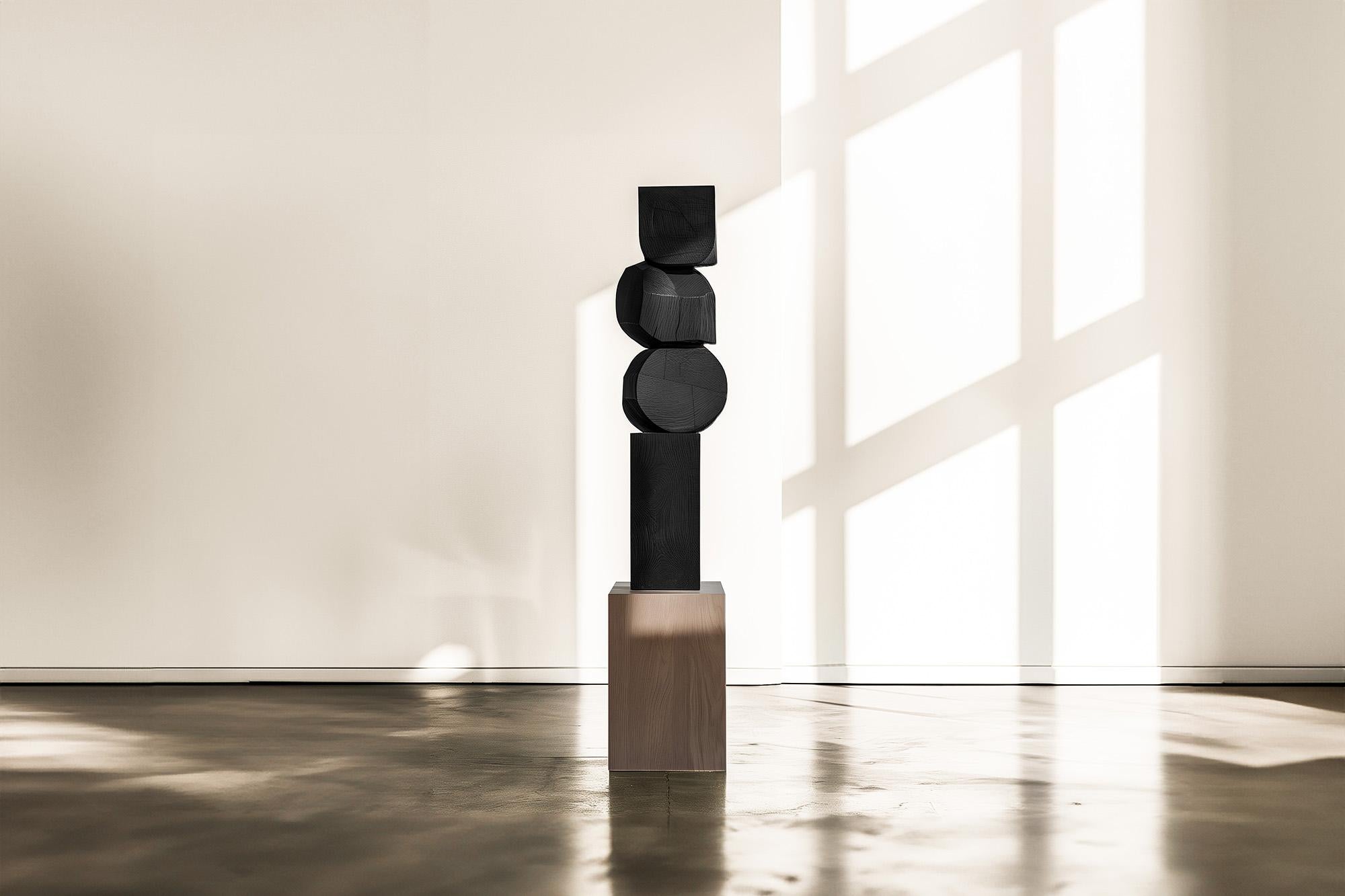 Mid-Century Modern Dark Wood Sculpture Contemporary Art Unseen Force No31 by Joel Escalona For Sale