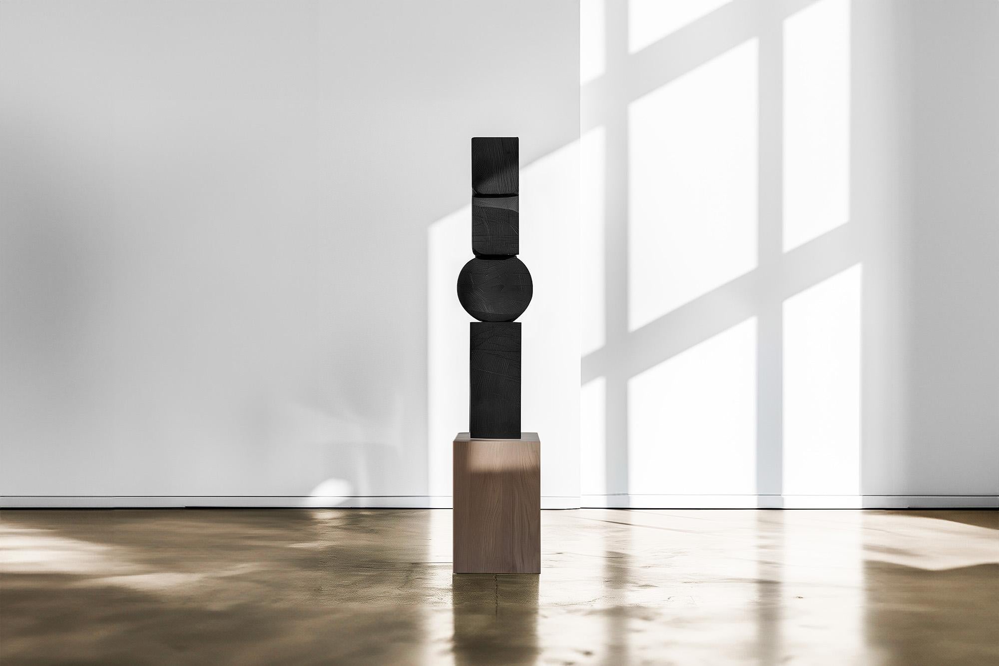 Mexican Dark Wood Sculpture Contemporary Art Unseen Force No31 by Joel Escalona For Sale