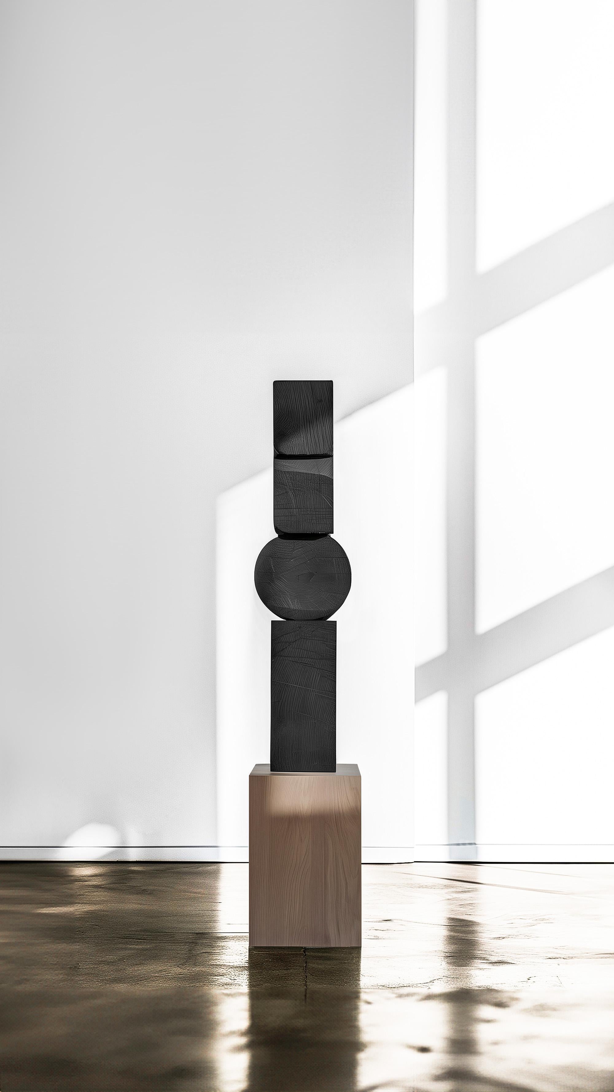 Hardwood Dark Wood Sculpture Contemporary Art Unseen Force No31 by Joel Escalona For Sale