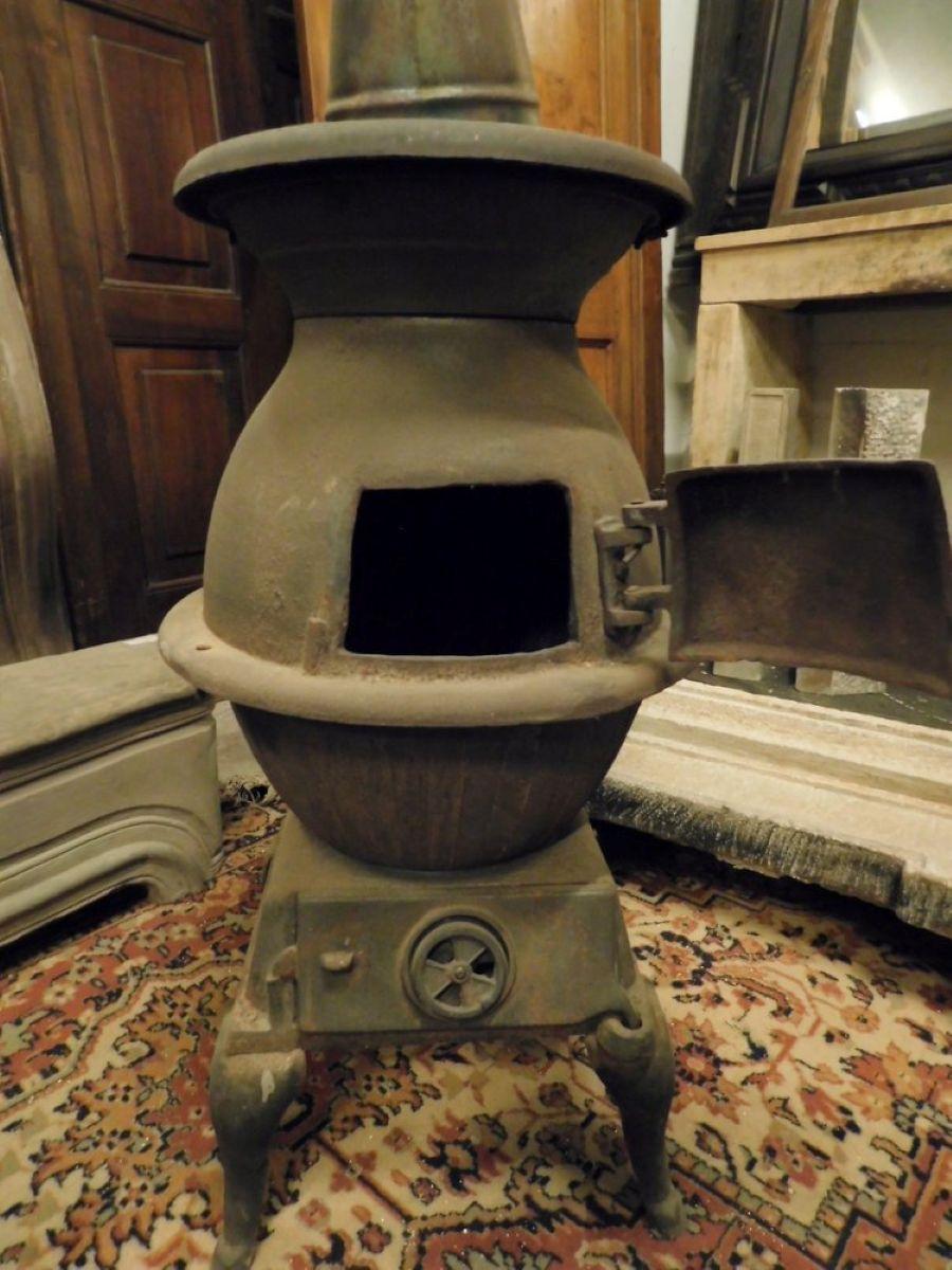 Dark Wrought Iron Stove, Typically from the Italian Valleys For Sale 2
