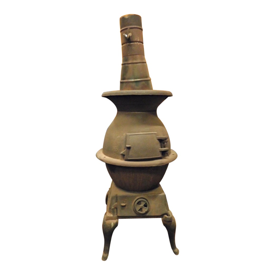Dark Wrought Iron Stove, Typically from the Italian Valleys