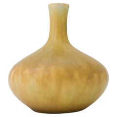 Dark Yellow Ceramic Vase - Carl-Harry Stålhane - Rörstrand - Mid 20th Century
