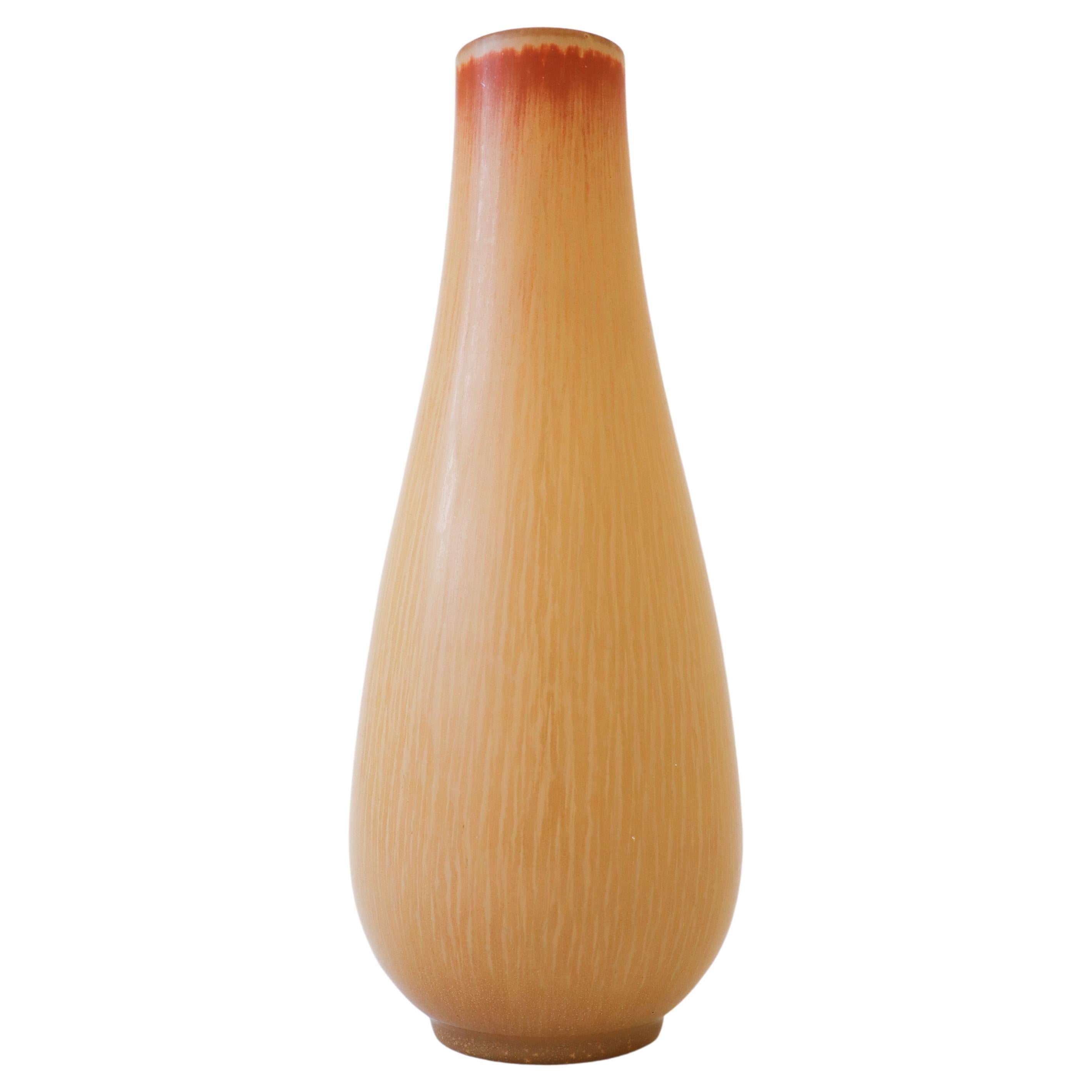 Vaso giallo scuro, Gunnar Nylund, Rörstrand, 1950, metà secolo, vintage