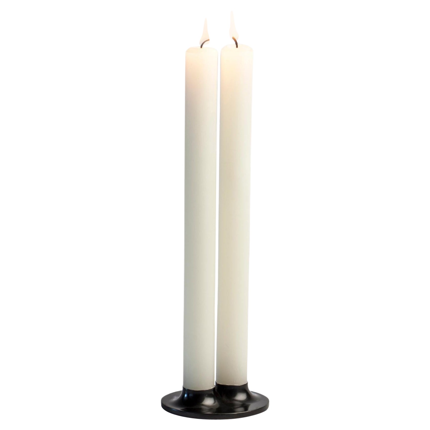 Elfenbein-Kerzenhalter aus dunklem Messing von Gentner Design