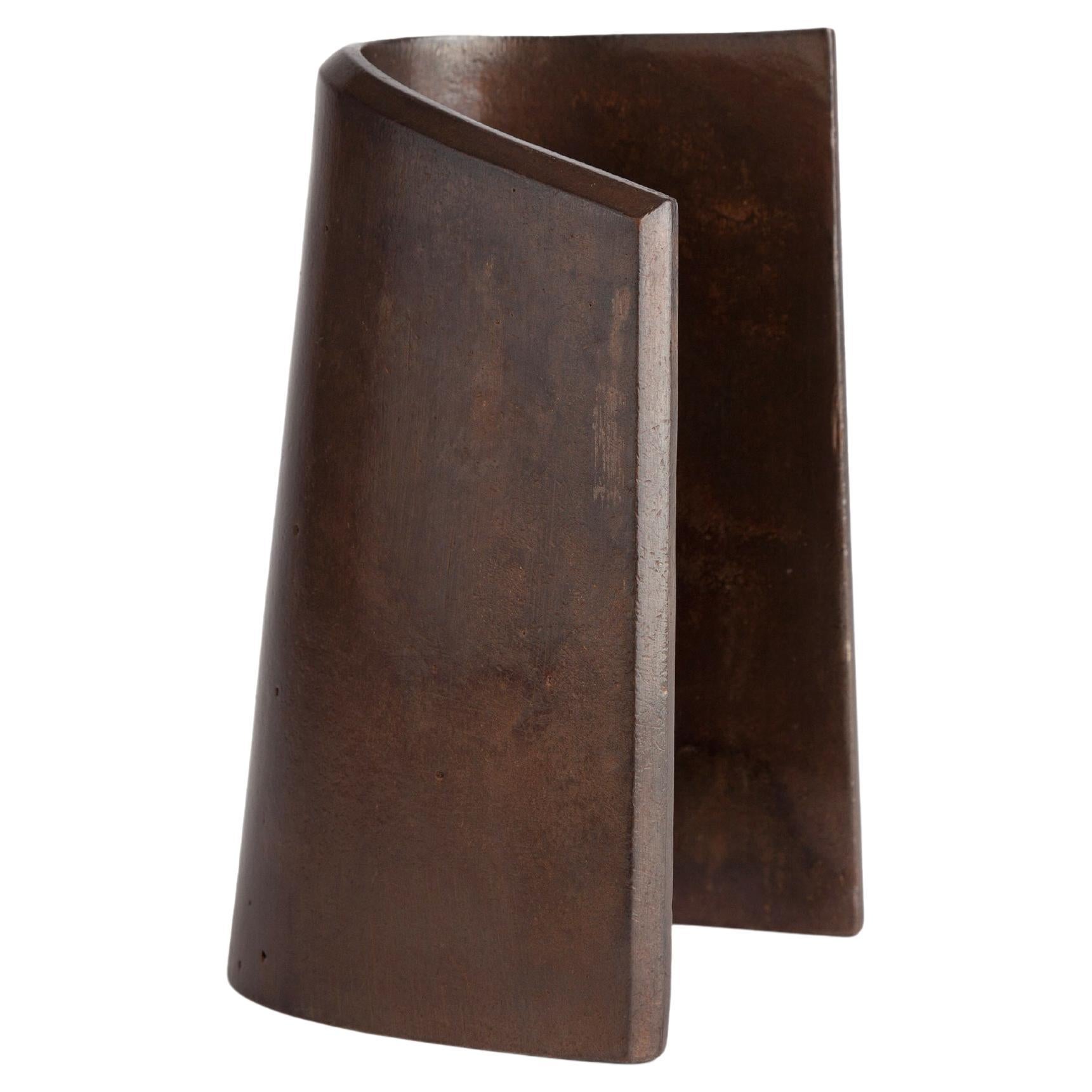 Darkened Brass Fold Bookend by Stem Design For Sale