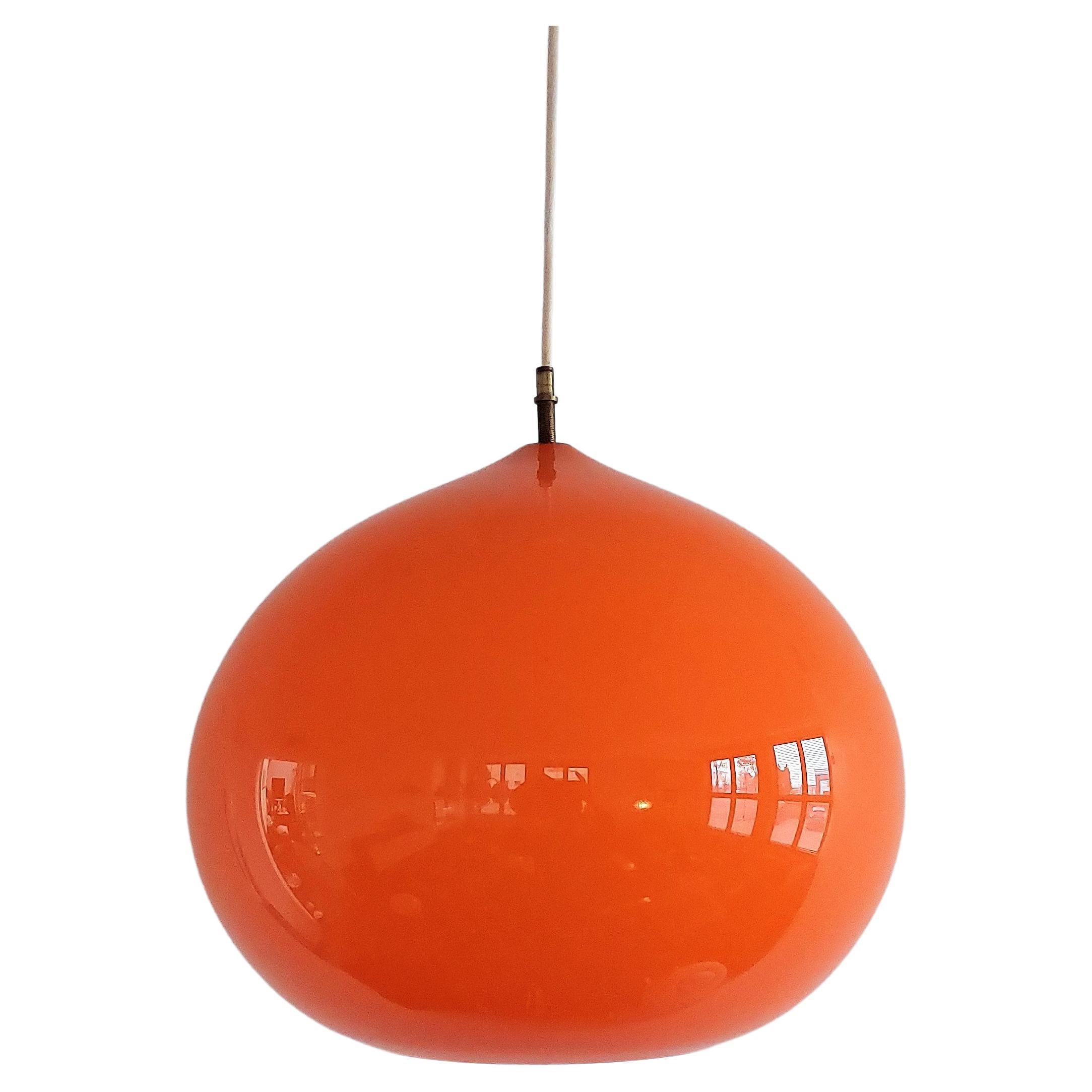 Dunkle orangefarbene L51 'Cipola' Pendelleuchte von Alessandro Pianon für Vistosi, Italien