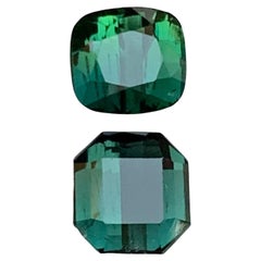 Darkish Green & Bluish Green Natural Tourmaline Gemstones 2.95 Ct for Jewelry