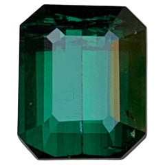 Darkish Green Tourmaline 4.39 Ct Emerald Cut Natural Loose Gemstone for Ring