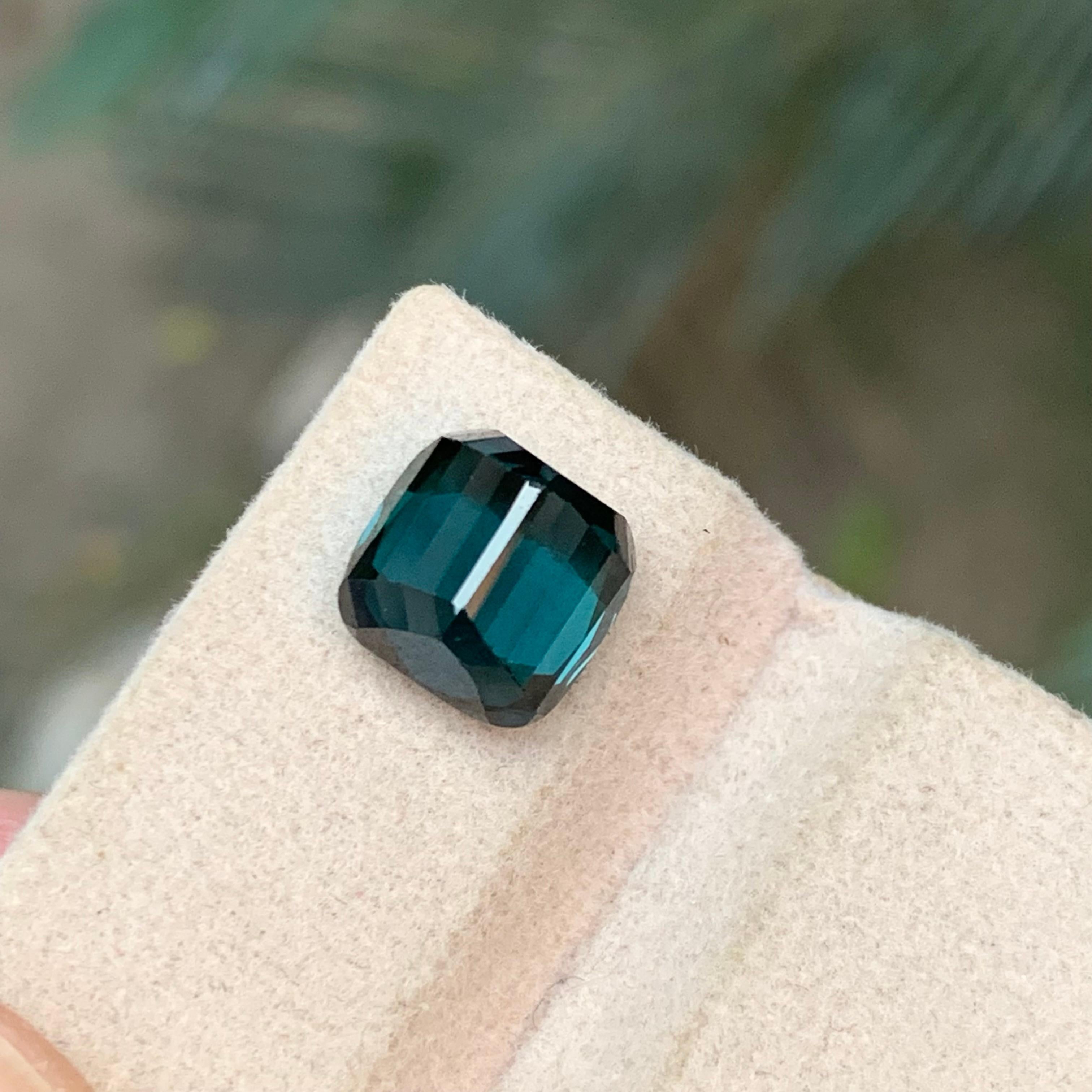 Tourmaline naturelle bleu indicolite foncé taille coussin de 4,85 carats en vente 5