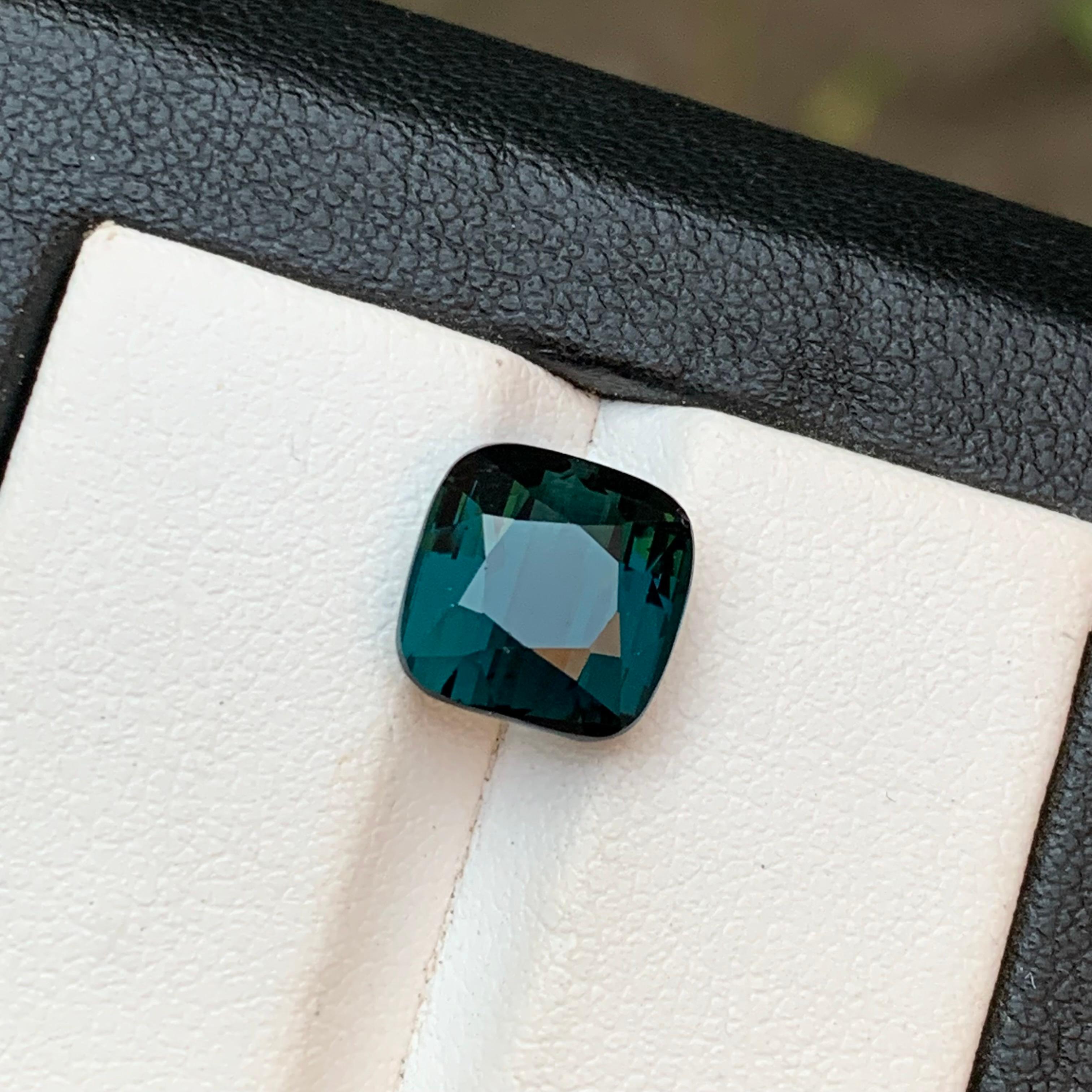 Tourmaline naturelle bleu indicolite foncé taille coussin de 4,85 carats en vente 7