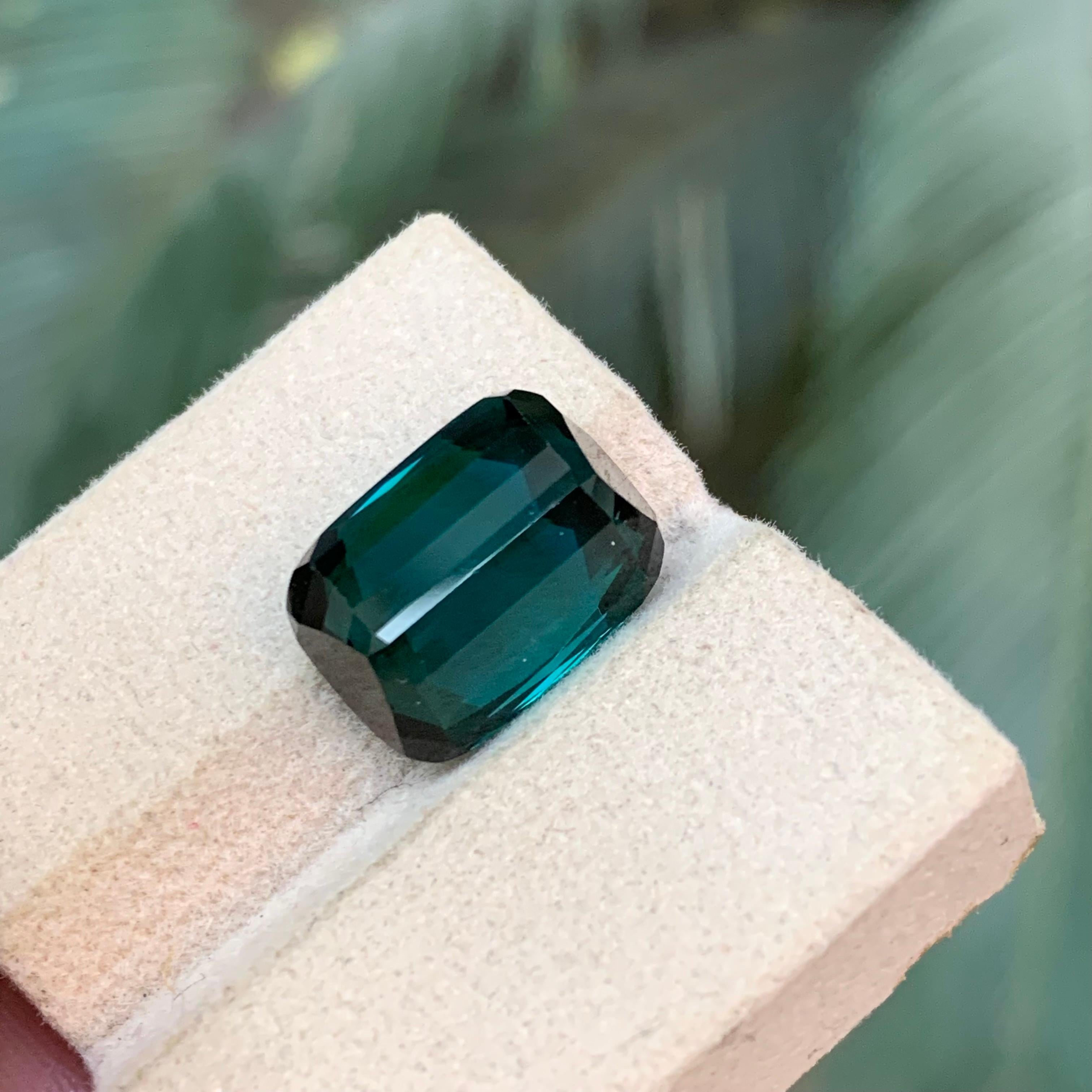 Bague en tourmaline naturelle bleu indicolite foncé taille coussin 10 carats Neuf - En vente à Peshawar, PK