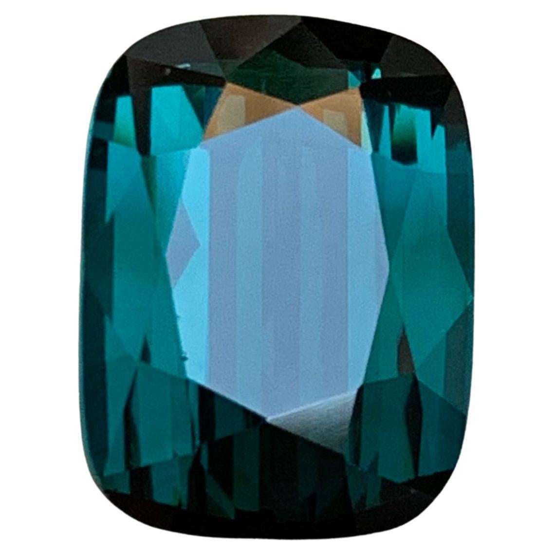 Bague en tourmaline naturelle bleu indicolite foncé taille coussin 10 carats