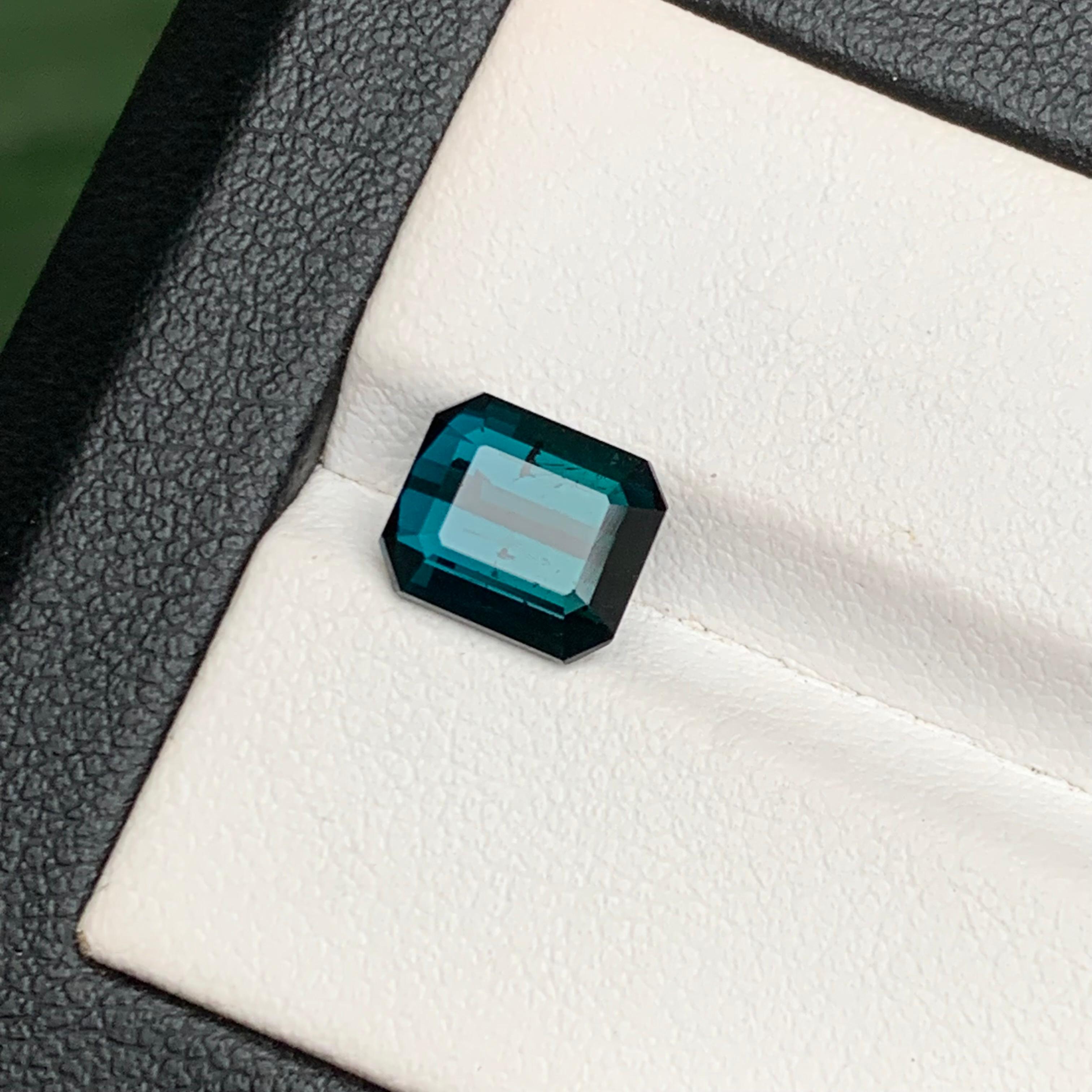 Darkish Indicolite Blue Natural Tourmaline Ring Loose Gemstone 2.65 Ct Jewelry For Sale 2