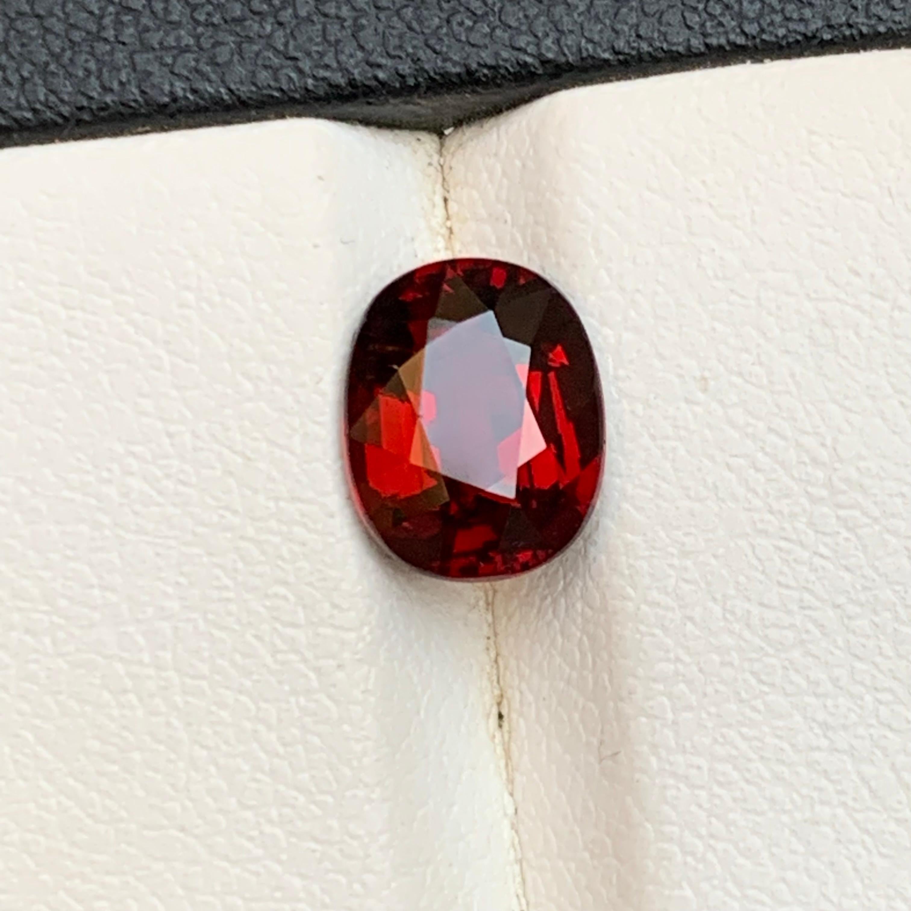 Contemporary Darkish Red Rhodolite Garnet 3.12 Ct Natural Loose Gemstone Oval Cut for Ring For Sale