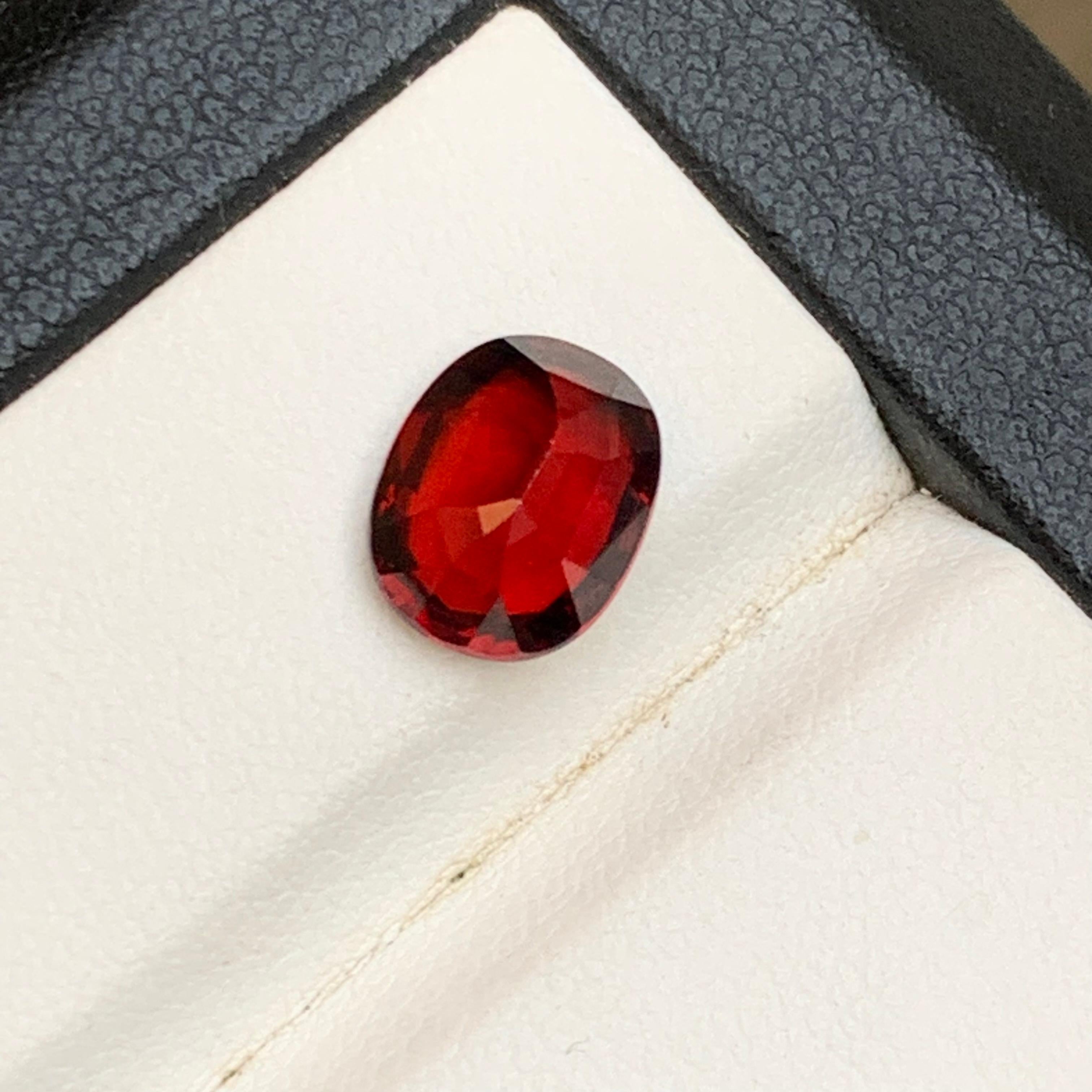 Darkish Red Rhodolite Garnet 3.12 Ct Natural Loose Gemstone Oval Cut for Ring In New Condition For Sale In Peshawar, PK