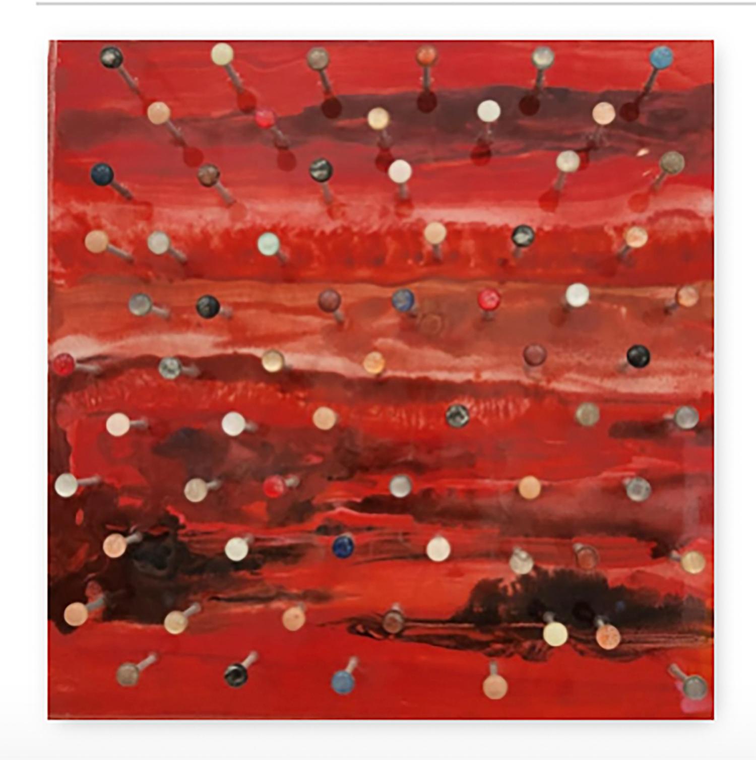 Darlene Charneco Abstract Painting - Perceptions: Understory/Nightstory (Smolder)