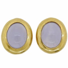 Darlene de Sedle Chalcedony Gold Earrings