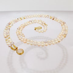Darlene de Sedle Pearl 22 Karat Gold and Moonstone Necklace
