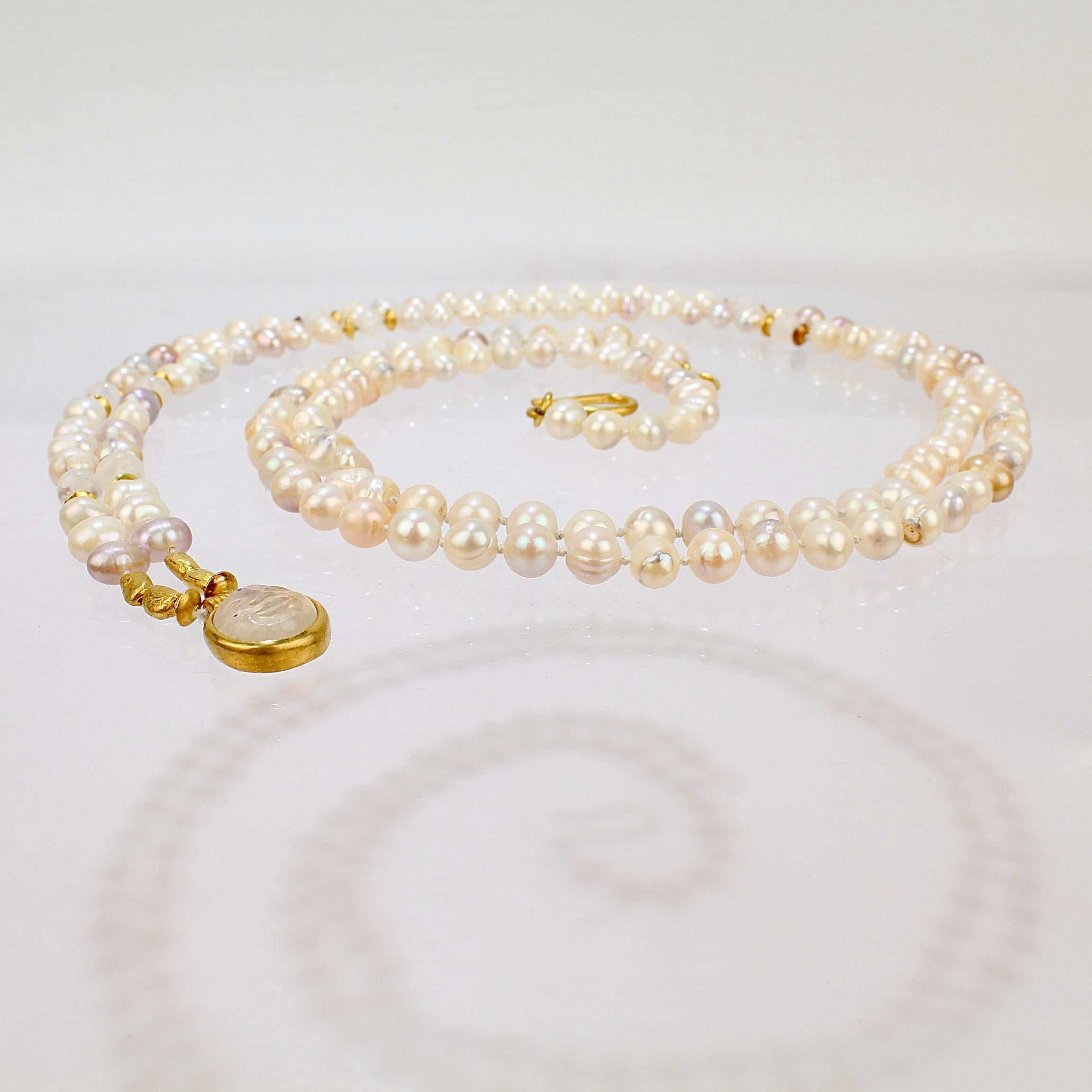 moonstone and pearl necklace