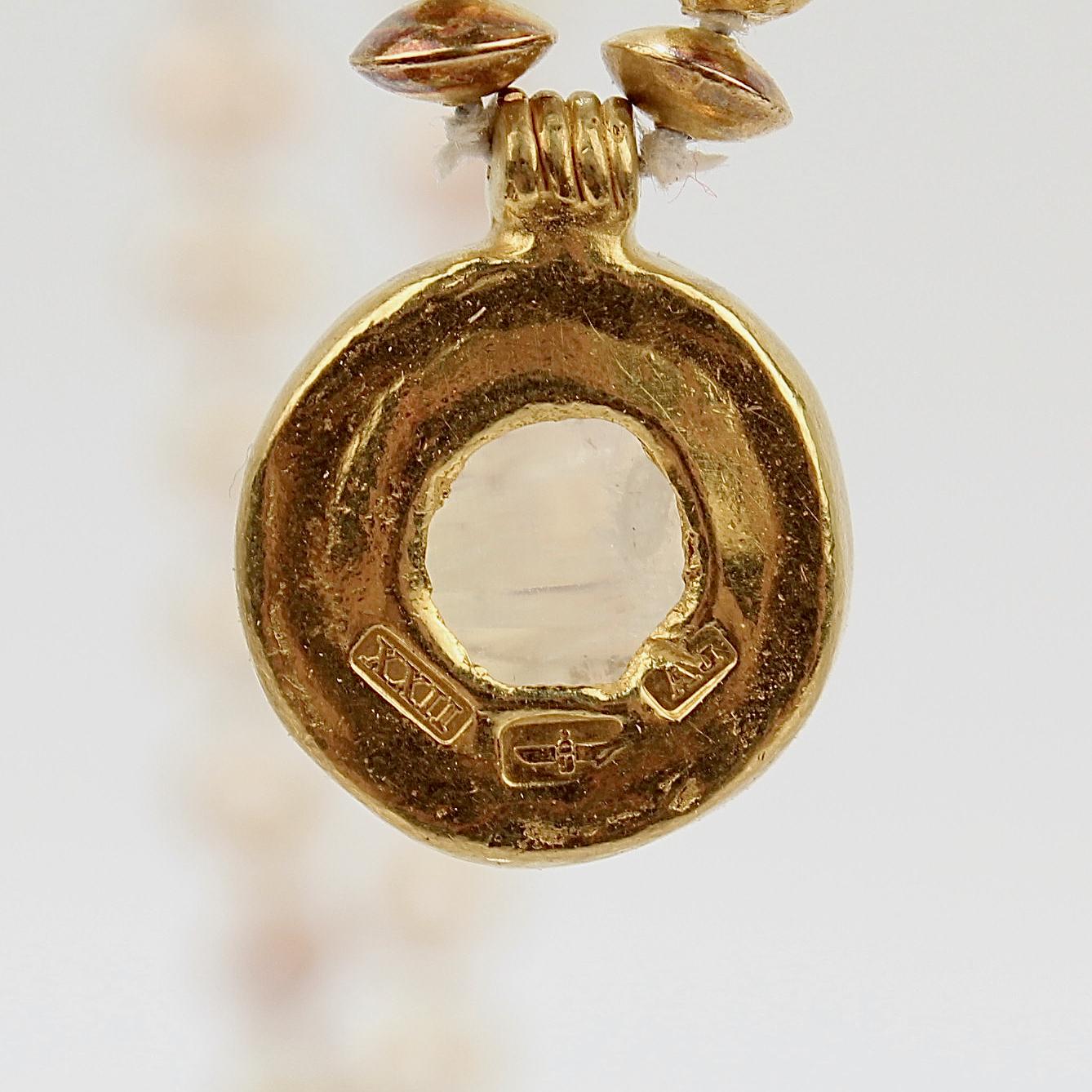 Women's Darlene de Sedle Pearl 22 Karat Gold and Moonstone Necklace