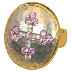 Darlene deSedle Medieval Cro Ring – Diamonds & Pink Sapphires 22K Gold & Silver