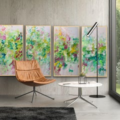 Daisy Daffodil And Dahlias, Painting, Acrylic on Canvas