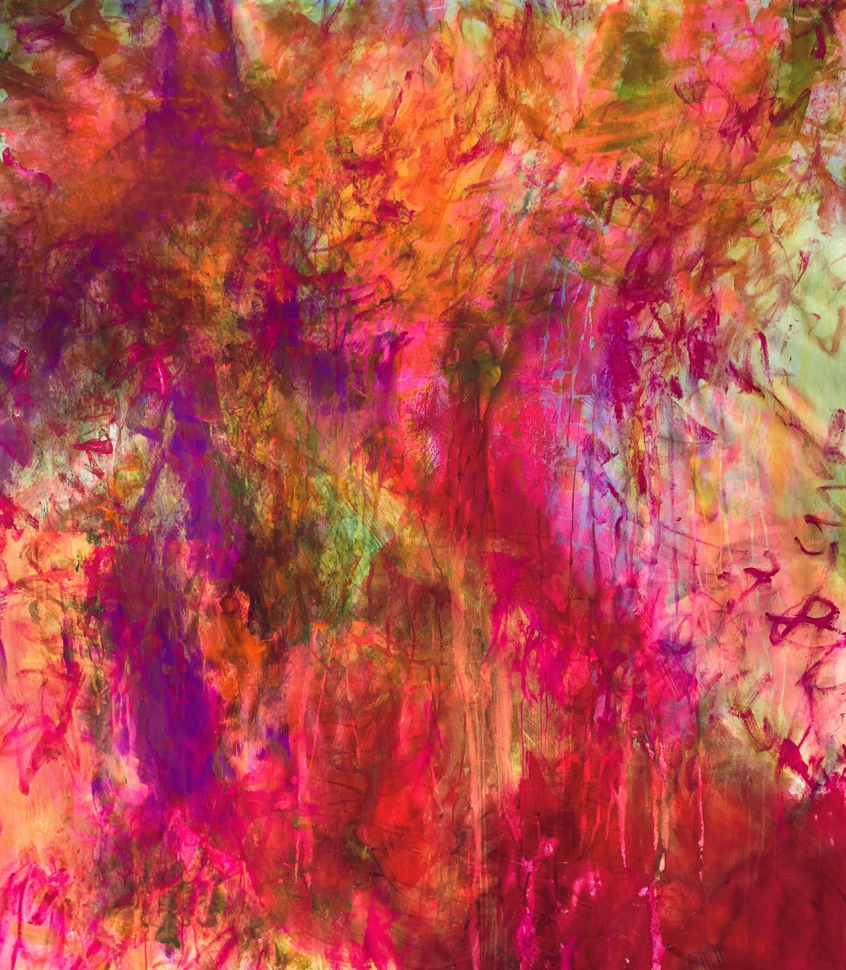 "Hope"    Large gestural abstract by this artist, inspired by Joan Mitchell and created with hope in mind. Hope is seeing light in spite of the darkness.     "Never lost hope, my dear heart. Miracles dwell in the invisible. ~~~~~~RUMI    When "Hope"