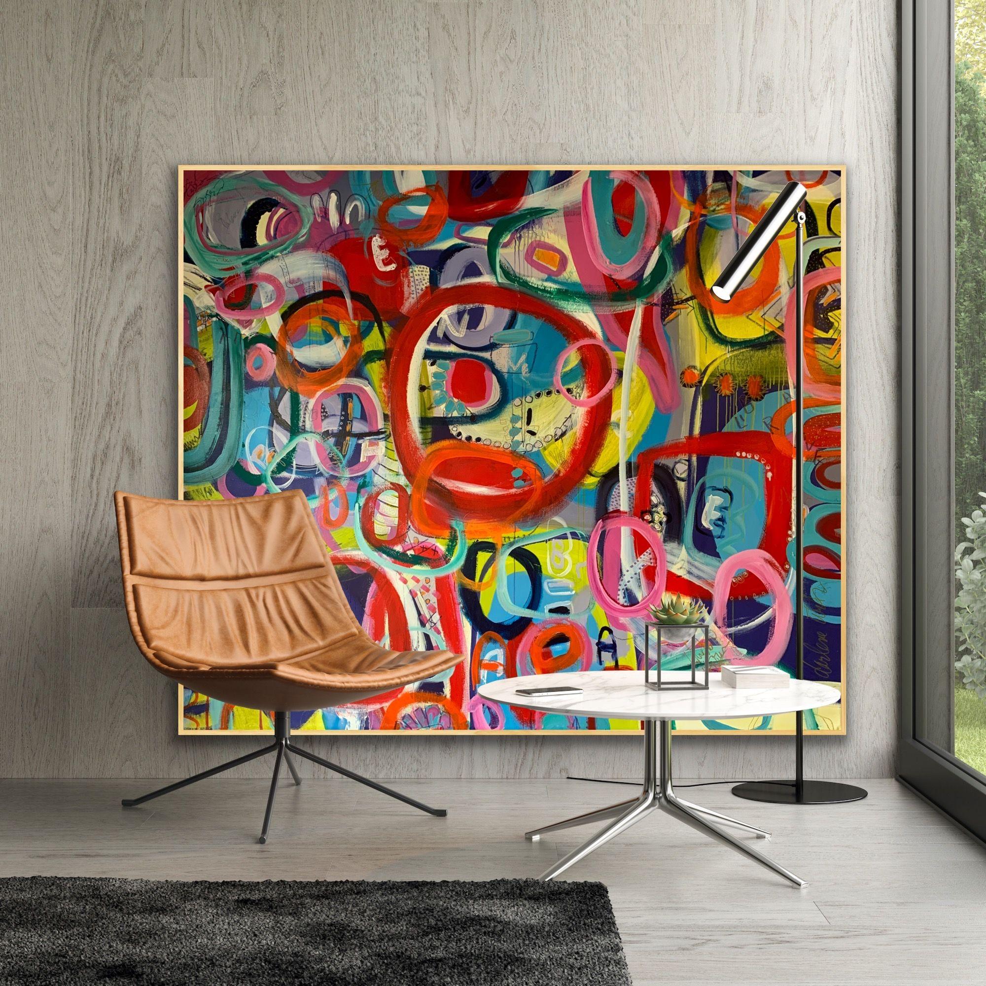 Libra Amor Para Siempre, Pintura, Acrílico sobre lienzo - Painting Abstracto de Darlene Watson