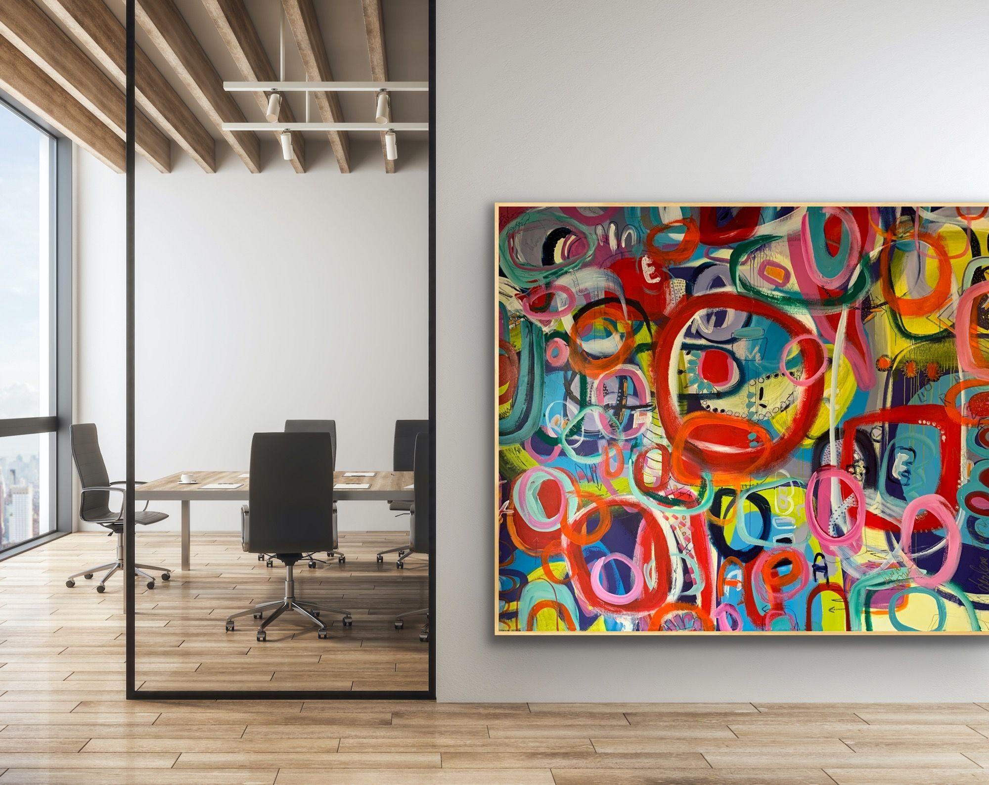 Libra Amor Para Siempre, Pintura, Acrílico sobre lienzo - Abstract Painting Marrón de Darlene Watson