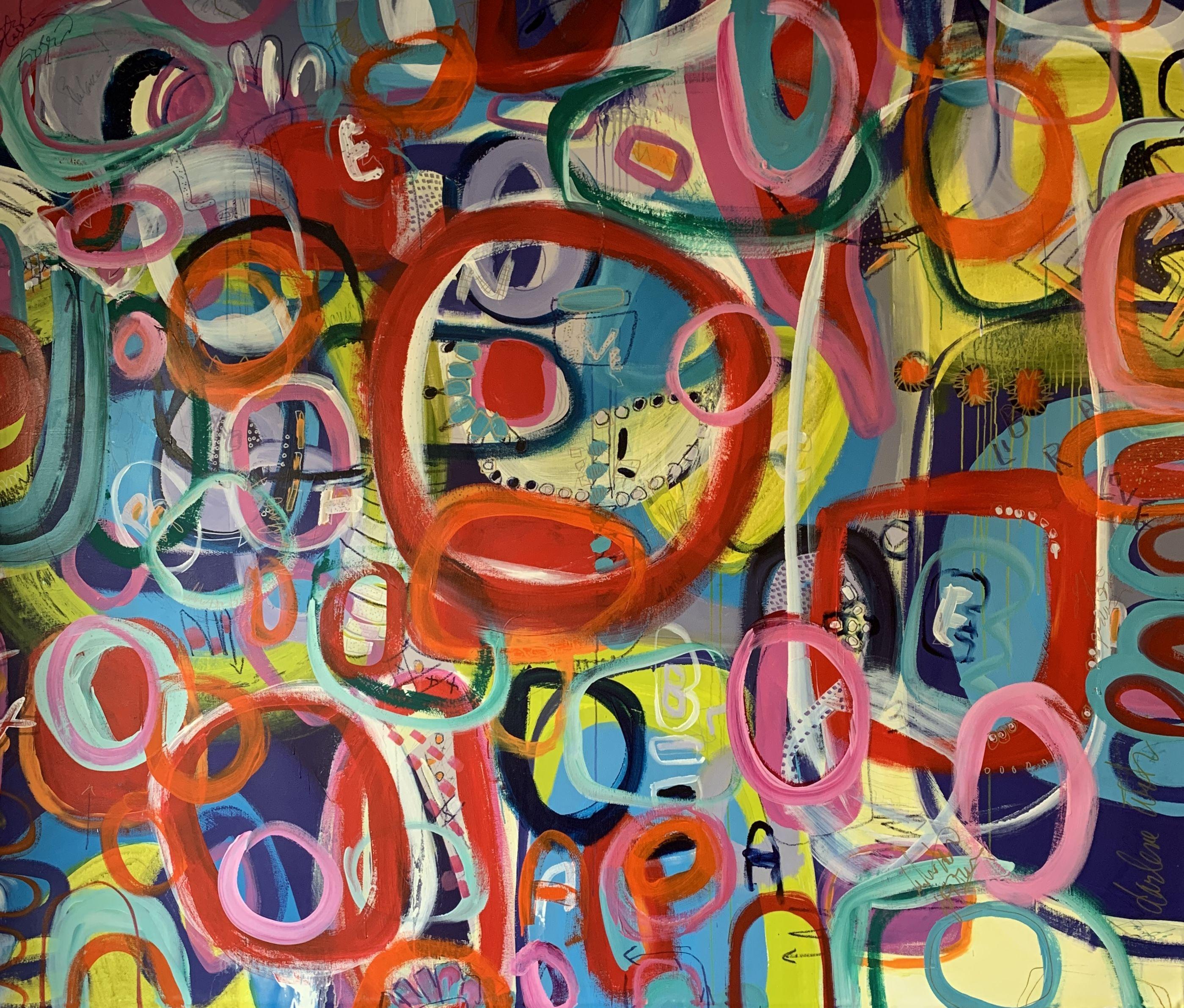 Darlene Watson Abstract Painting - Libra Love Forever, Painting, Acrylic on Canvas